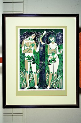 26774166b - Heinz Friedrich, 1924-2018 Schwetzingen, 4 color woodcuts from the series: Bible stories,all signed and dated 1978, titled and with e.a. inscribed, Adam and Eve, Samson and Delilah, The Daughters of Kot, Judith and Holofernes, each approx 55x38cm, passe- partout, etc., R.