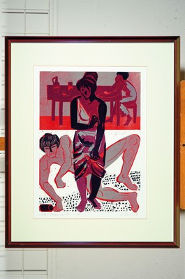 26774166d - Heinz Friedrich, 1924-2018 Schwetzingen, 4 color woodcuts from the series: Bible stories,all signed and dated 1978, titled and with e.a. inscribed, Adam and Eve, Samson and Delilah, The Daughters of Kot, Judith and Holofernes, each approx 55x38cm, passe- partout, etc., R.