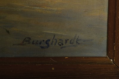 26774179l - Gustav Burghardt, 1890-1970 Hamburg, panoramicview of the Hamburg Binnenalster with Hamburg landmarks, oil/canvas, signed lower right, approx. 60x80cm, frame approx. 75x95cm