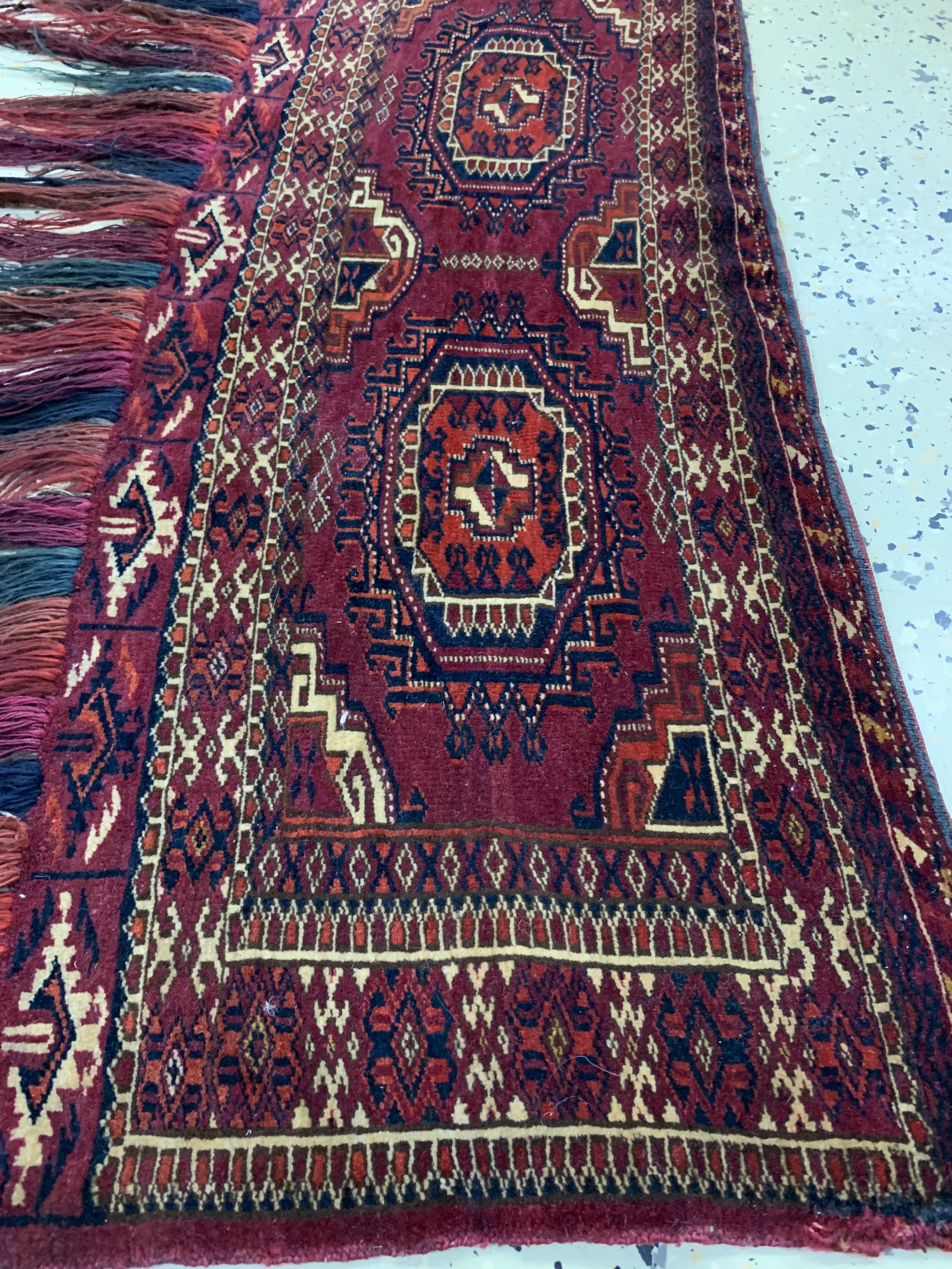 Detail c: Tekke Torba fein, Turkmenistan, 19.Jhd, Wolle auf Wolle, ca. 90 x 35 cm, EHZ: 2