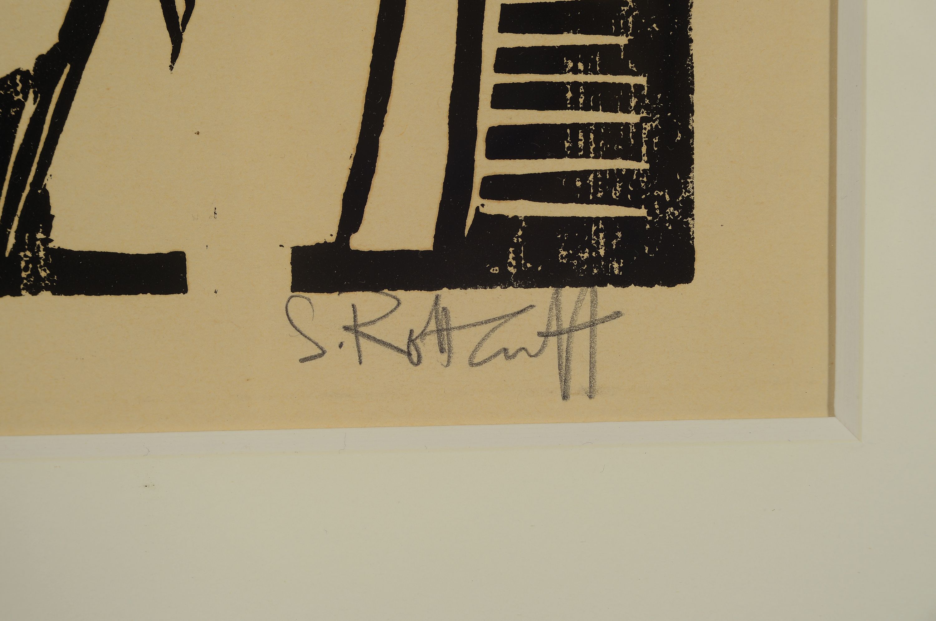 Detail a: Karl Schmitt-Rottluff, 1884 Rottluff-1976 Berlin, Gekreuzigter, Holzschnitt von 1918, re. u. handsign., links unten bezeichnet "182" (Nr. ...