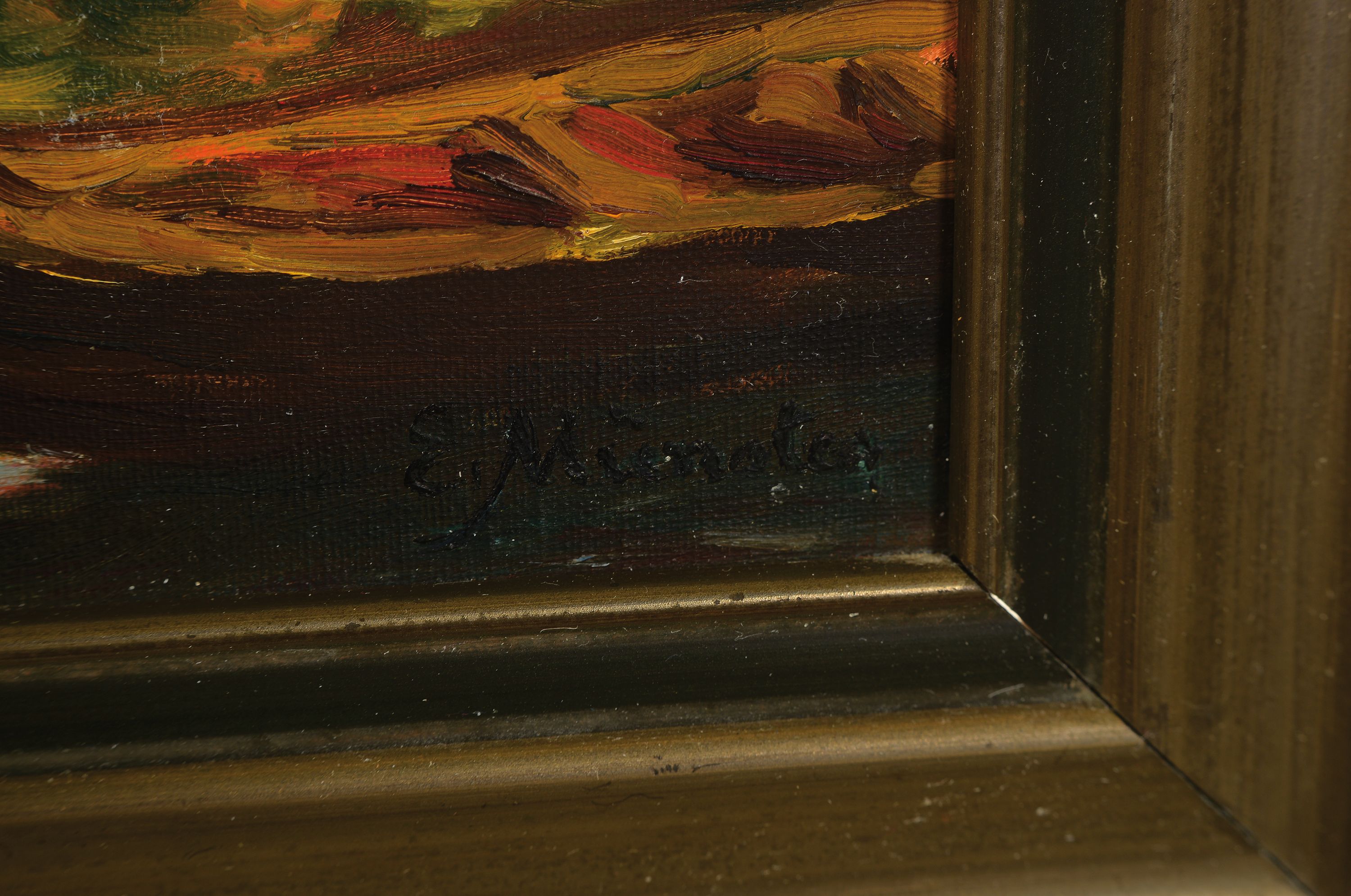 Detail l: E. Münster, Maler des frühen 20. Jh., Ansicht aus Venedig, Öl/Lwd, rechts unten signiert, 56x75 cm, Rahmen 72x91 cm