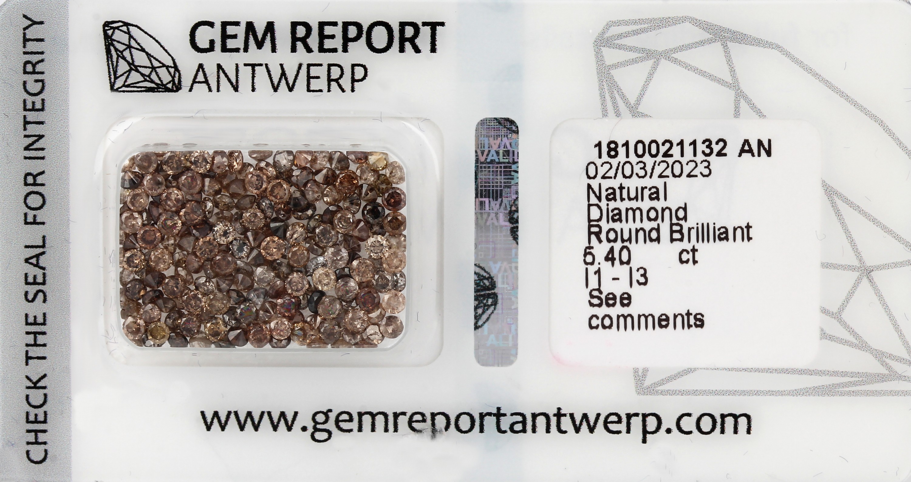 Lot lose Brillanten, 5.40 ct, versch. Braun-Töne/p1-3, mit Gem-Report/Antwerp
