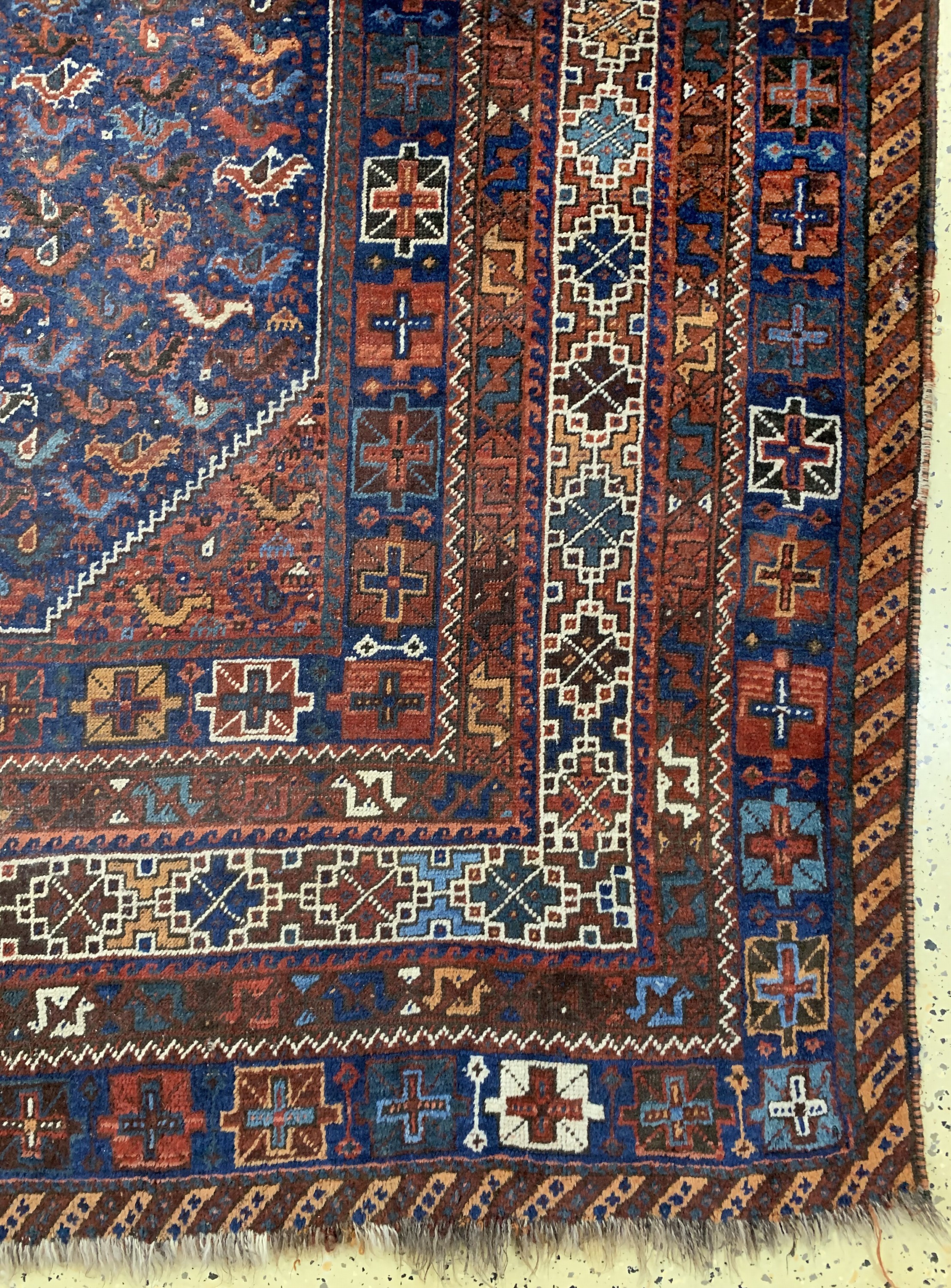 Detail a: Schiraz alt, Persien, Anfang 20.Jhd, Wolle auf Wolle, ca. 322 x 250 cm, EHZ: 3