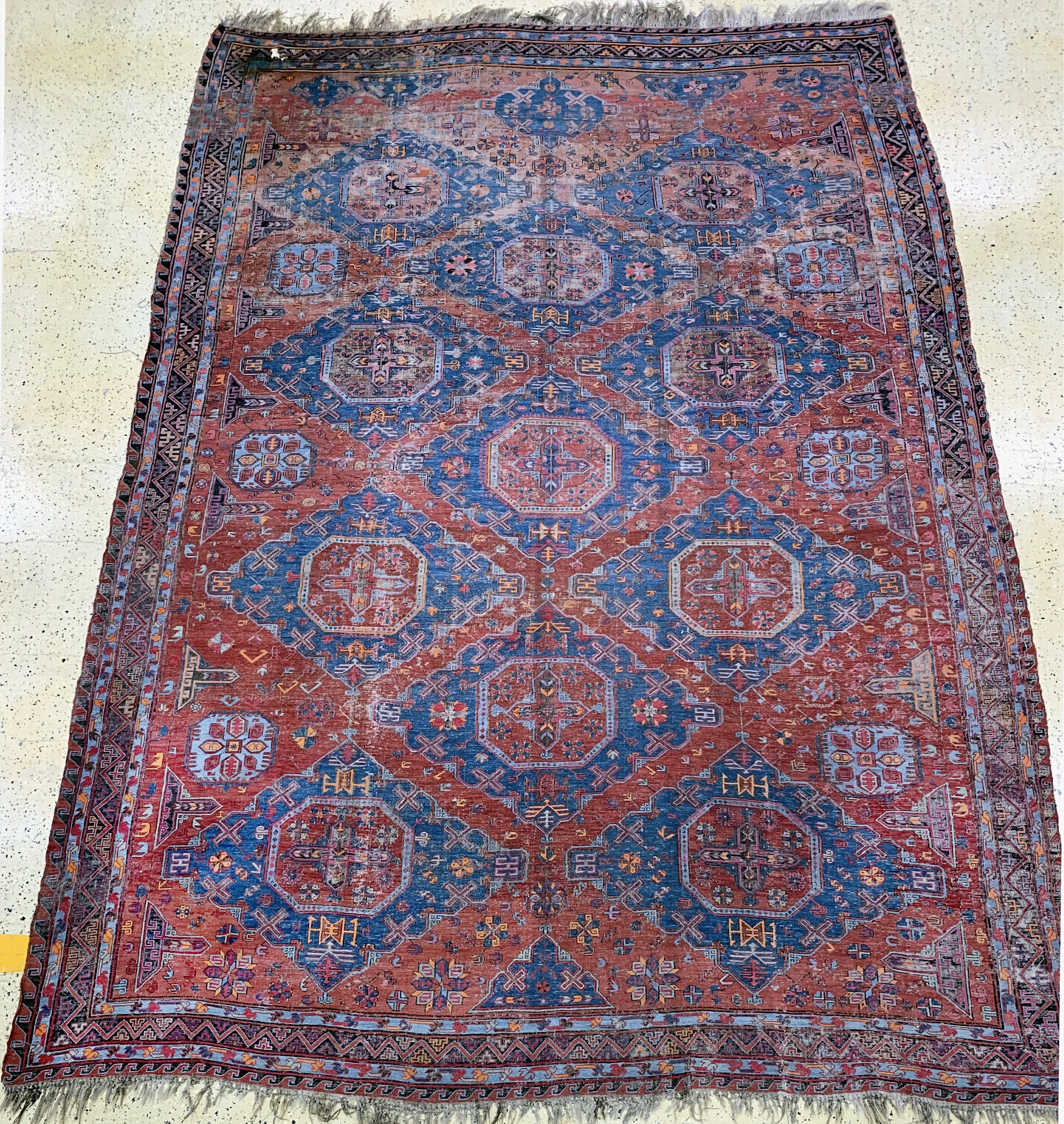 Antiker Sumakh, Kaukasus, um 1900, Wolle auf Wolle, ca. 460 x 330 cm, EHZ: 4