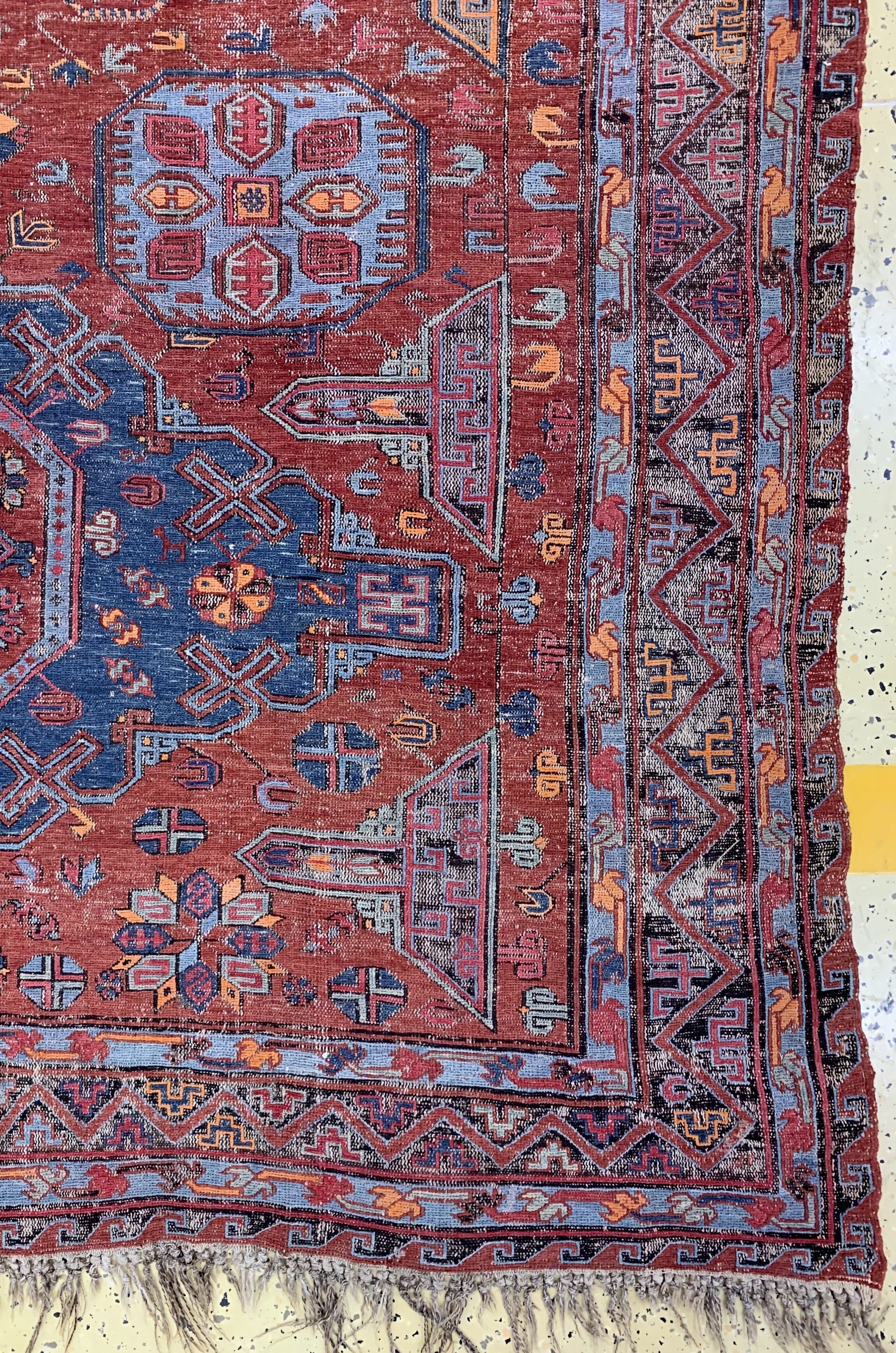 Detail a: Antiker Sumakh, Kaukasus, um 1900, Wolle auf Wolle, ca. 460 x 330 cm, EHZ: 4