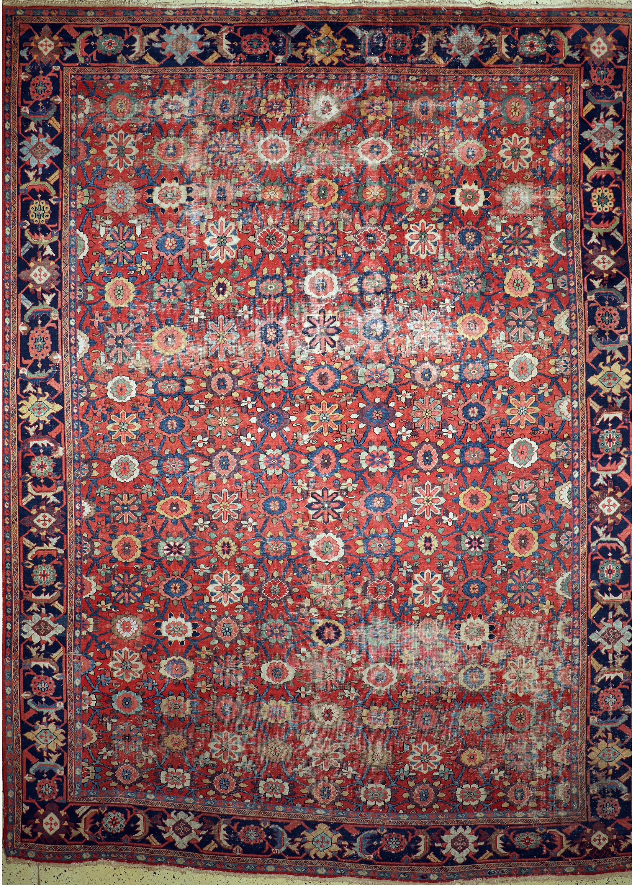 Sarogh"Mahal"antik, Persien, Ende 19.Jhd, Wolle auf Baumwolle, ca. 420 x 312 cm, EHZ: 4