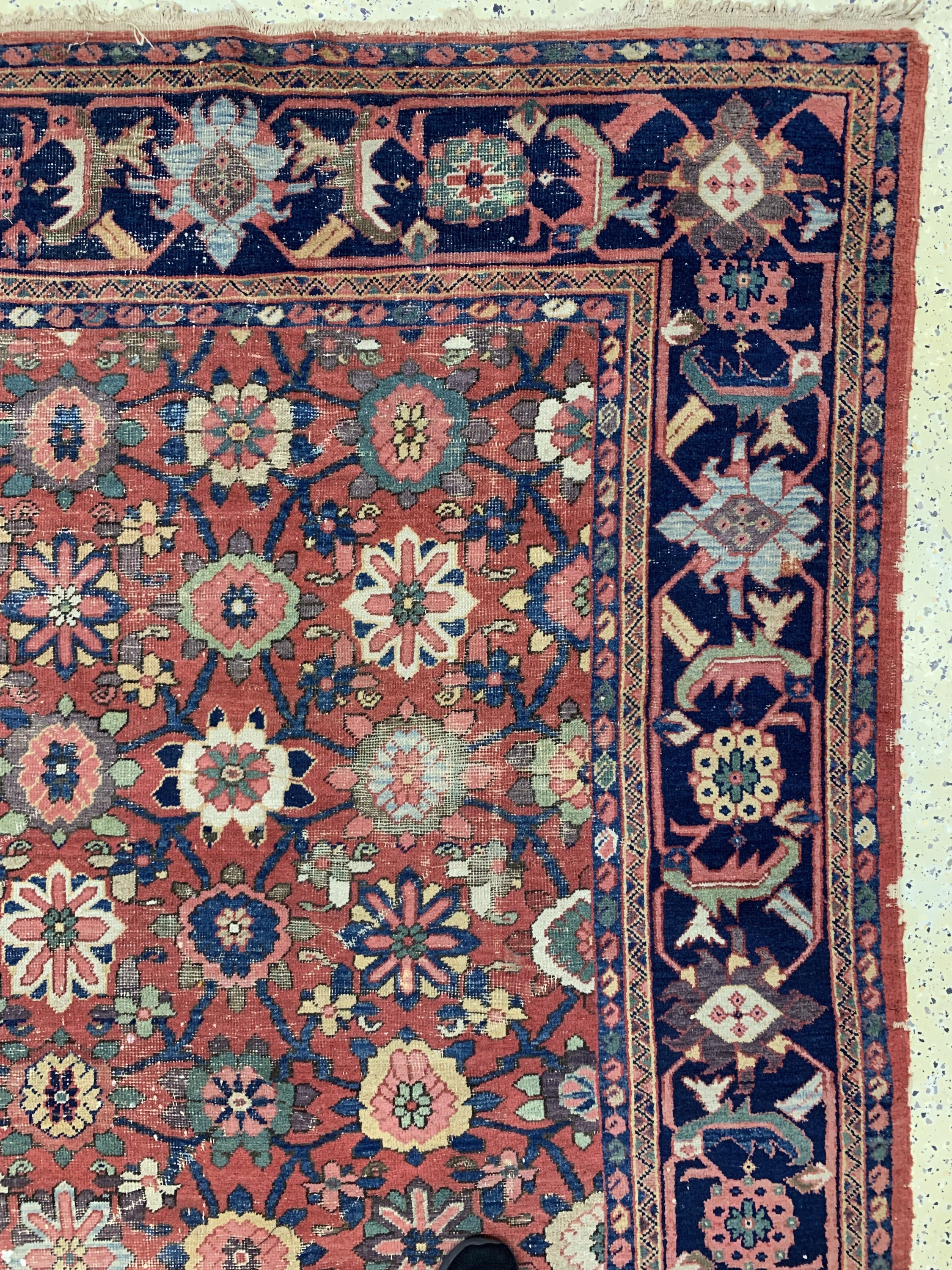 Detail d: Sarogh"Mahal"antik, Persien, Ende 19.Jhd, Wolle auf Baumwolle, ca. 420 x 312 cm, EHZ: 4