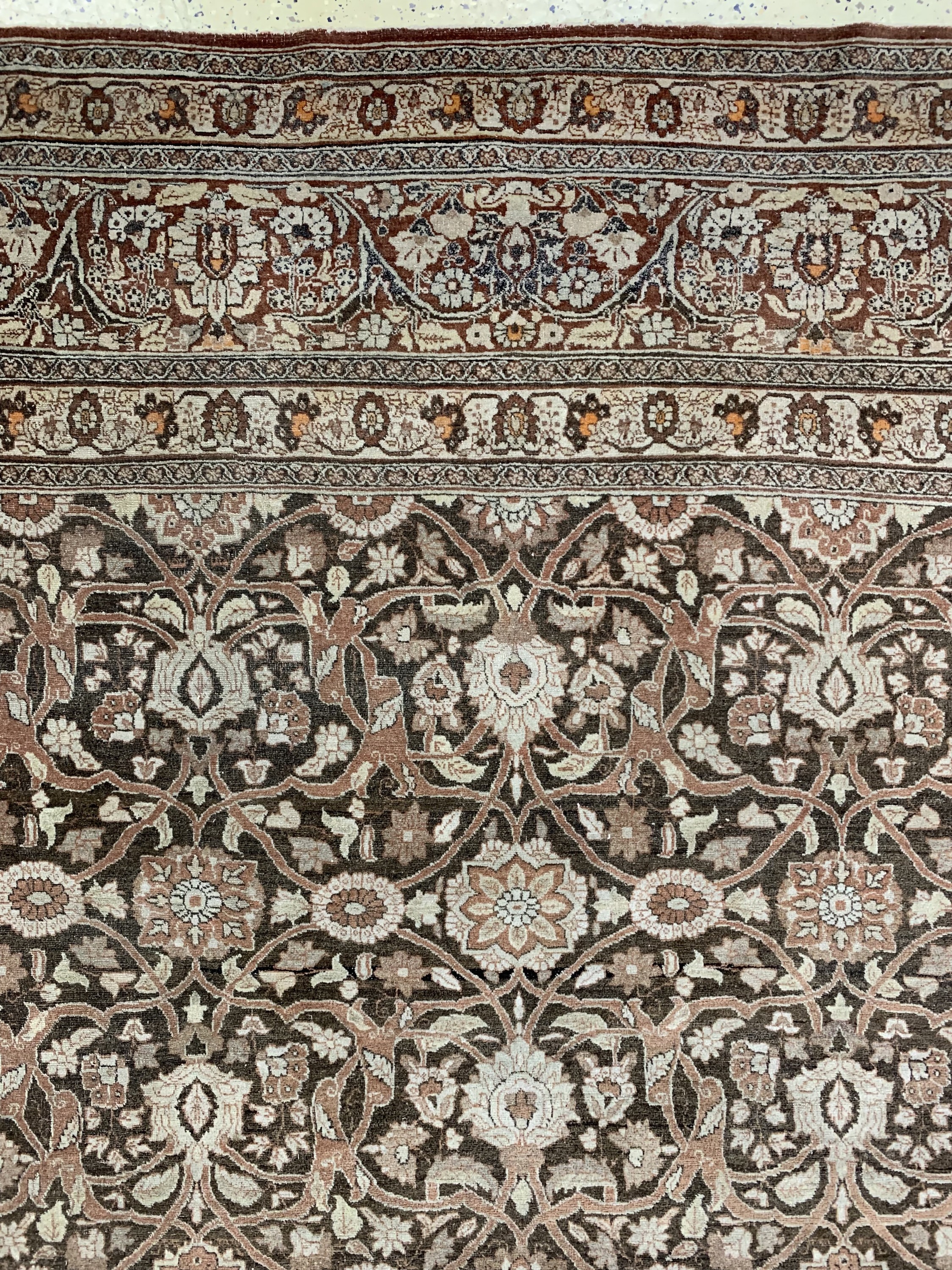 Detail e: Täbriz"Hadji-Jalili"antik, Persien, Ende 19.Jhd, Wolle auf Baumwolle, ca. 510 x 323 cm,EHZ: 3