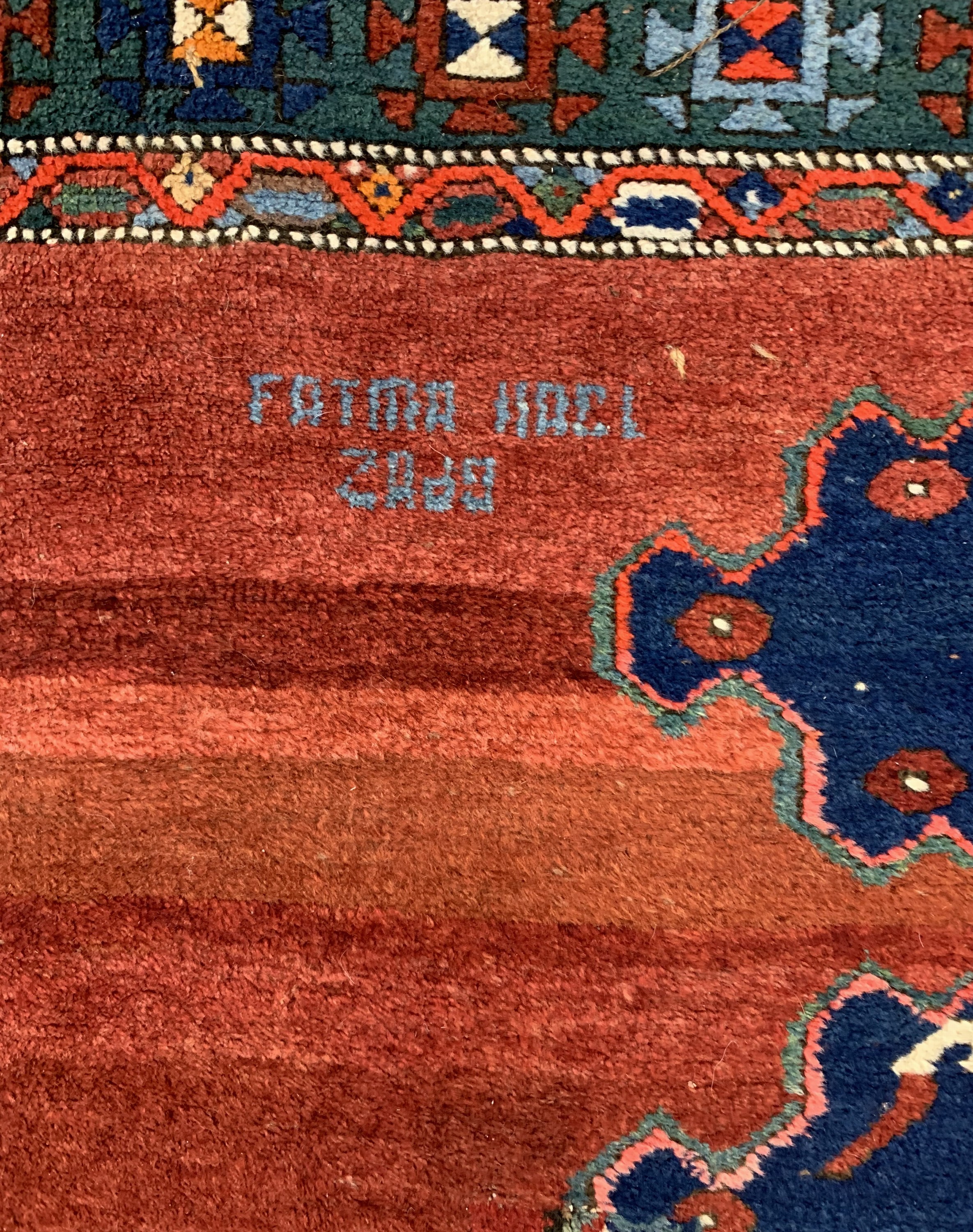Detail c: Armenischer Kazak antik, signiert, Kaukasus, um 1900, Wolle auf Wolle, ca. 204 x 150 cm, EHZ: 2-3, (Alte Restaurierungen)