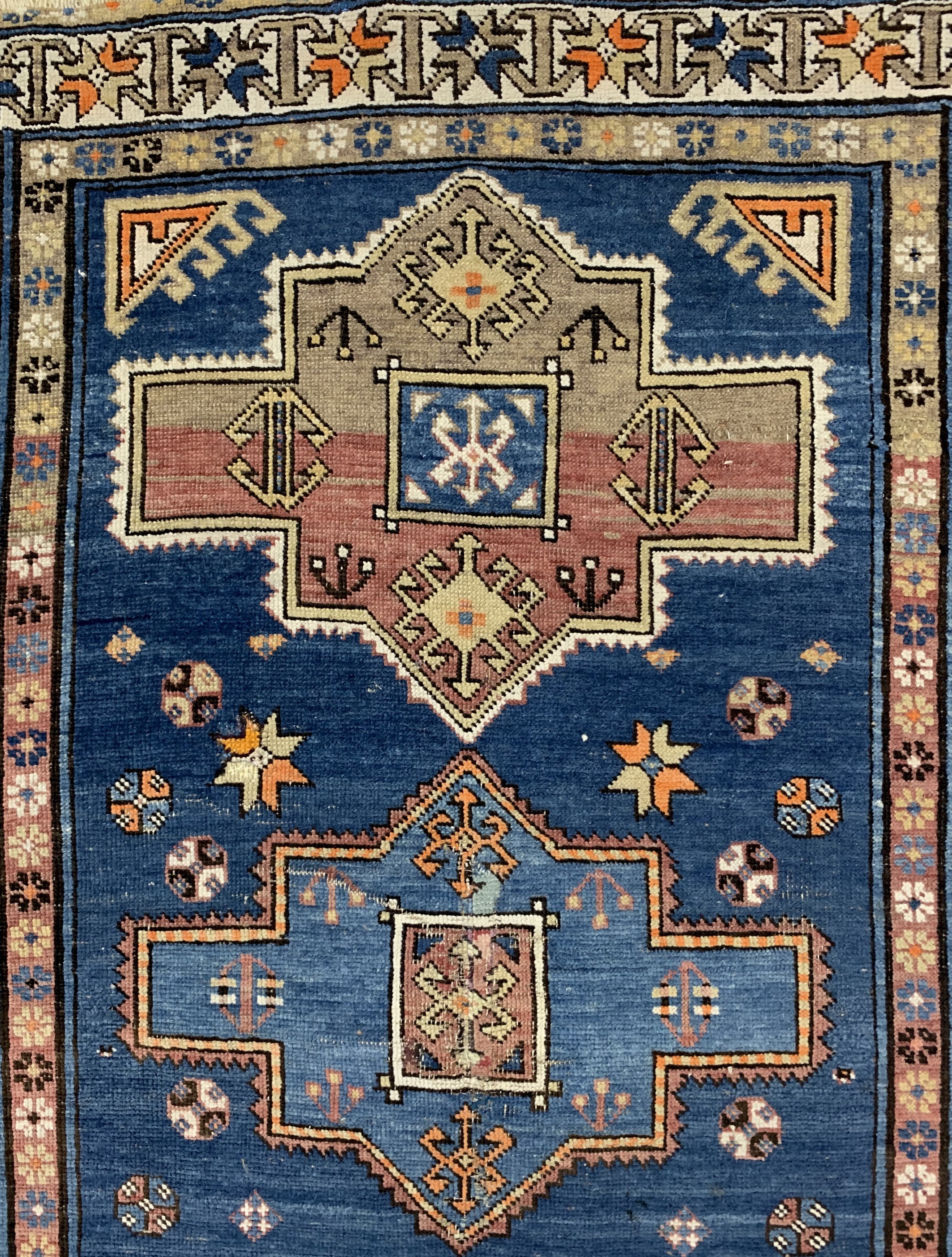 Detail b: 2 Lots Kazak antik, Kaukasus, um 1900, Wolle auf Wolle, ca. 160 x 105 cm, EHZ: 3-4