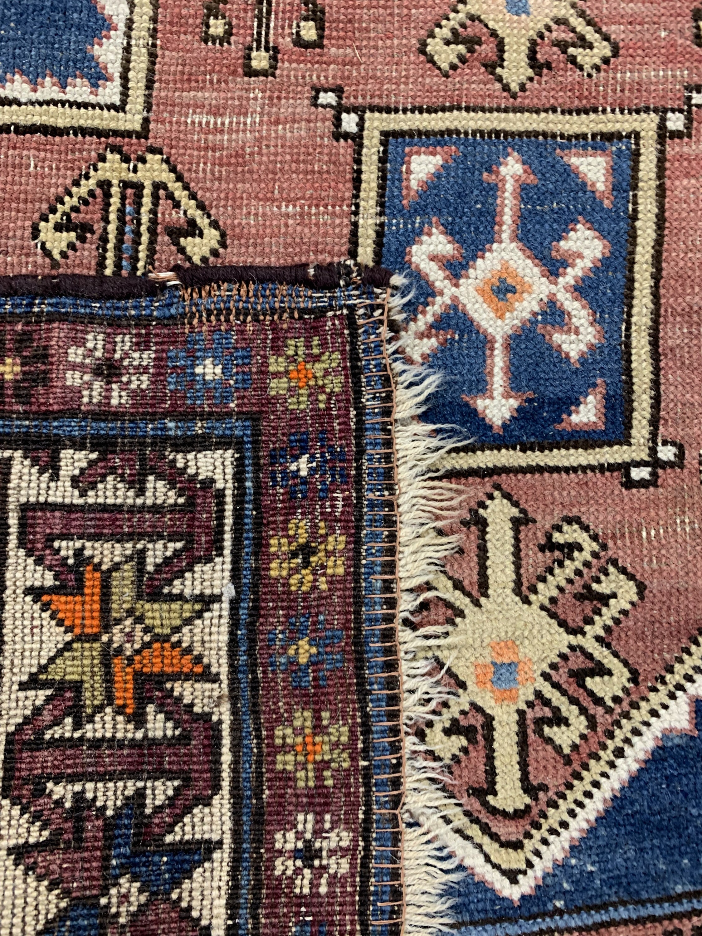 Detail d: 2 Lots Kazak antik, Kaukasus, um 1900, Wolle auf Wolle, ca. 160 x 105 cm, EHZ: 3-4