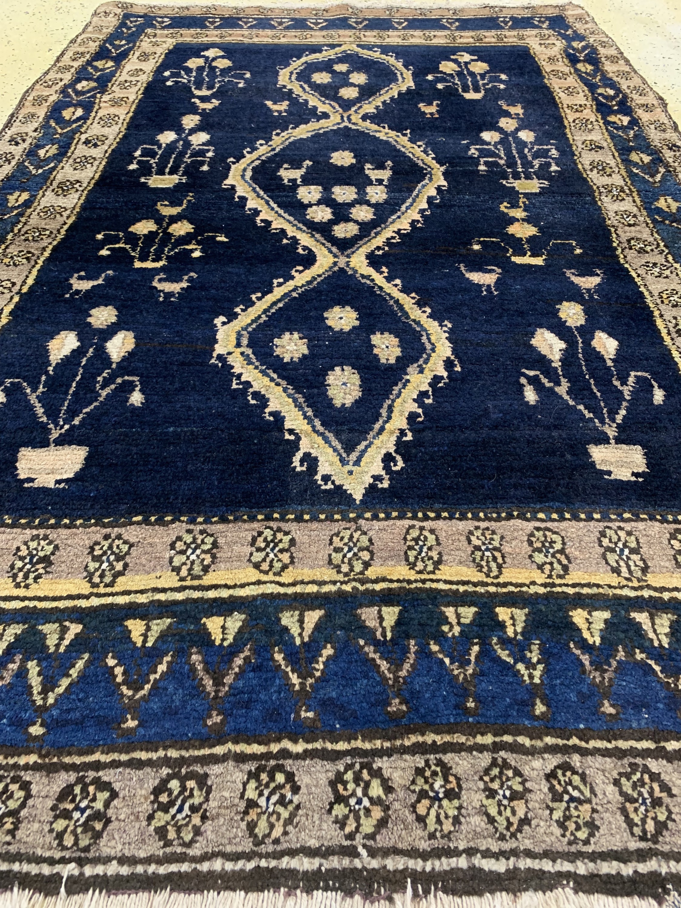 Detail c: Hamadan antik, Persien, um 1900, Wolle auf Baumwolle, ca. 200 x 140 cm, EHZ: 2-3