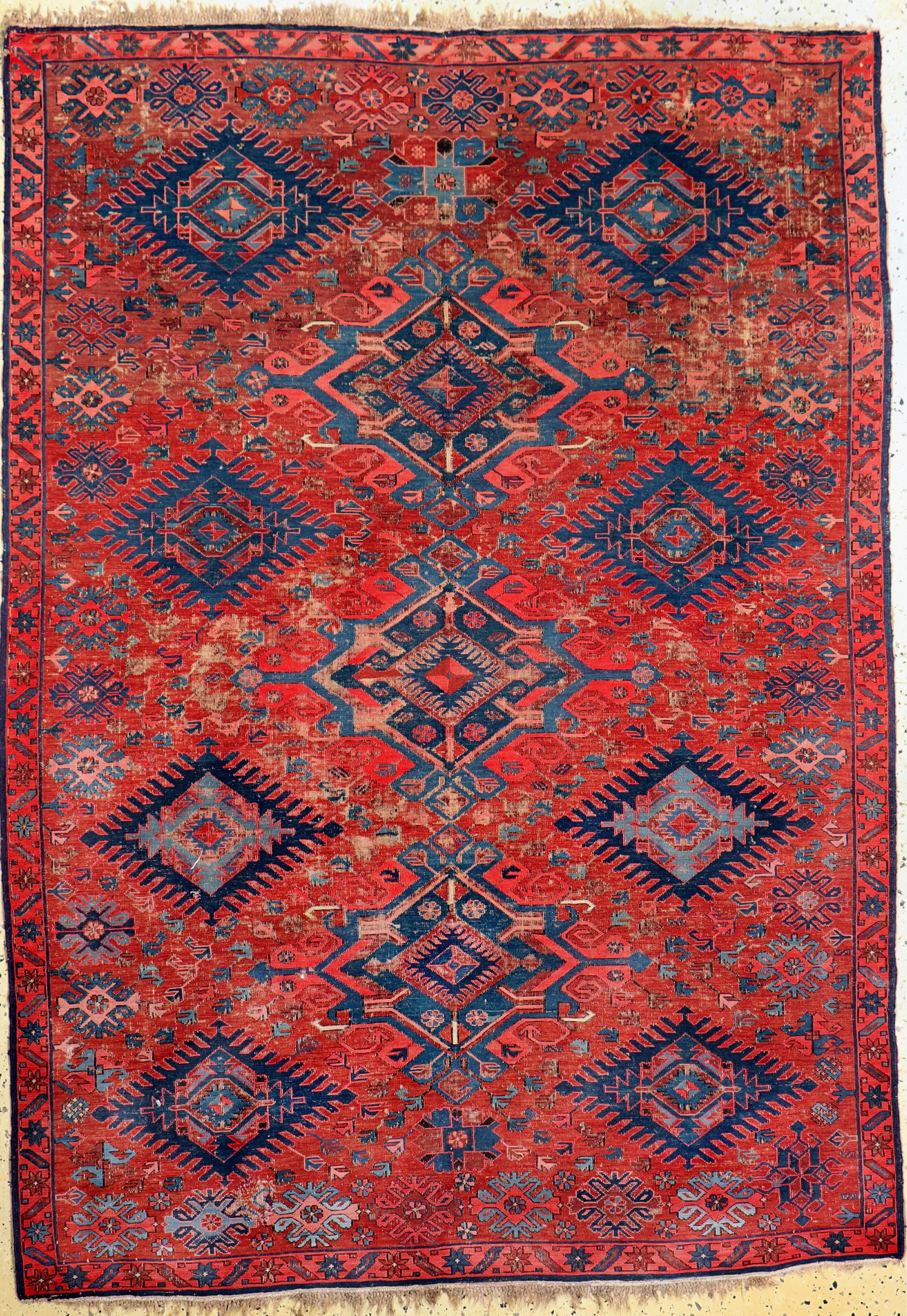 Antiker Sumakh, Kaukasus, Ende 19.Jhd, Wolle auf Wolle, ca. 200 x 140 cm, EHZ: 3