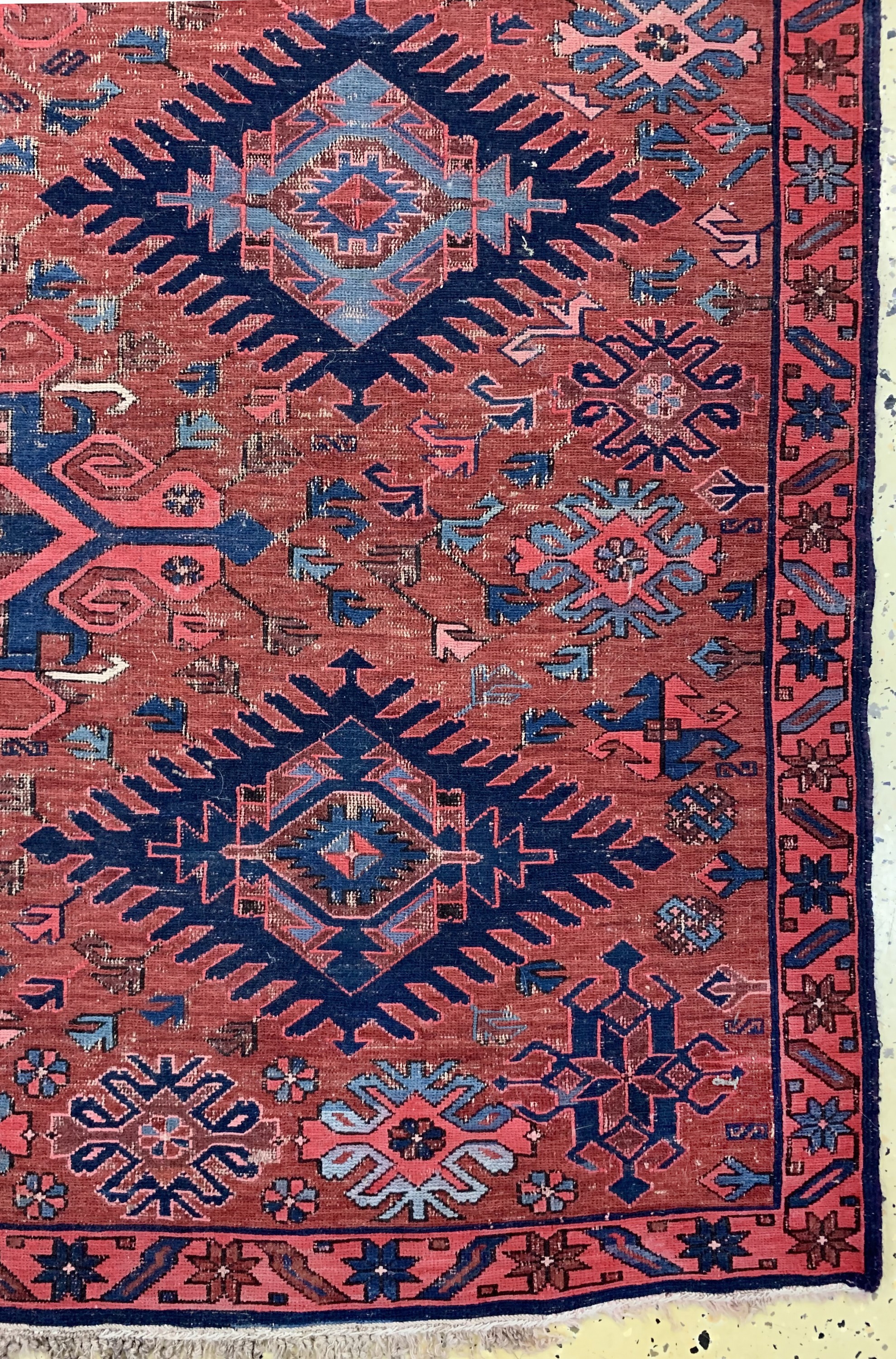 Detail a: Antiker Sumakh, Kaukasus, Ende 19.Jhd, Wolle auf Wolle, ca. 200 x 140 cm, EHZ: 3
