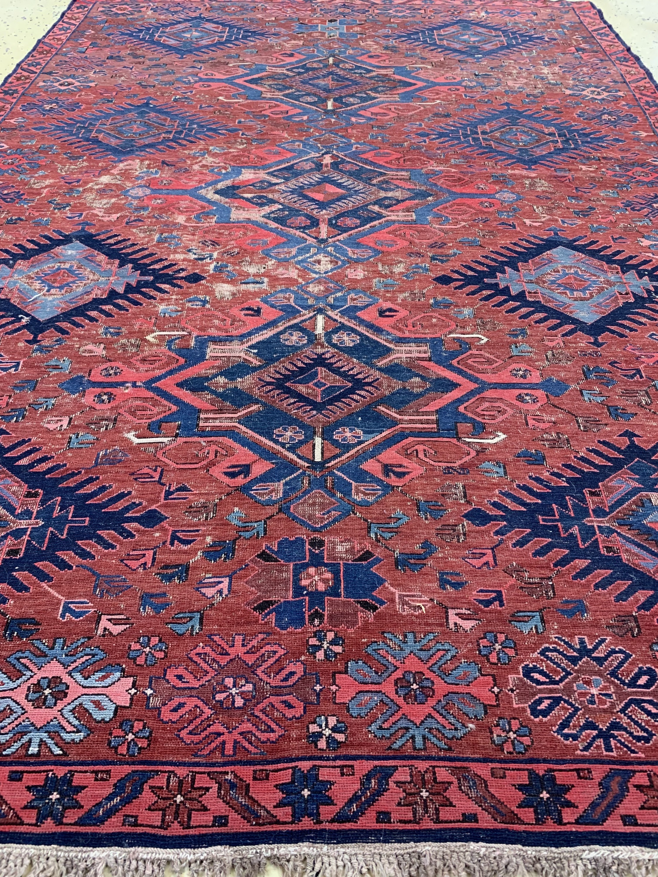 Detail d: Antiker Sumakh, Kaukasus, Ende 19.Jhd, Wolle auf Wolle, ca. 200 x 140 cm, EHZ: 3