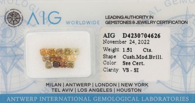 Image 26774604 - Lot lose Diamanten, 1.51 ct Natural Fancy Mix Yellow-Brown-Orange/vs-si