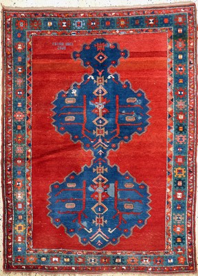 Image 26774637 - Armenian Kazak antique, signed, Caucasus, around 1900, wool on wool, approx. 204 x 150 cm, condition: 2-3, (old restorations). Rugs, Carpets & Flatweaves
