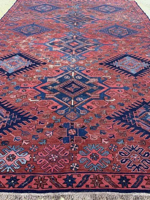26774642d - Antiker Sumakh, Kaukasus, Ende 19.Jhd, Wolle auf Wolle, approx. 200 x 140 cm, condition: 3.Rugs, Carpets & Flatweaves