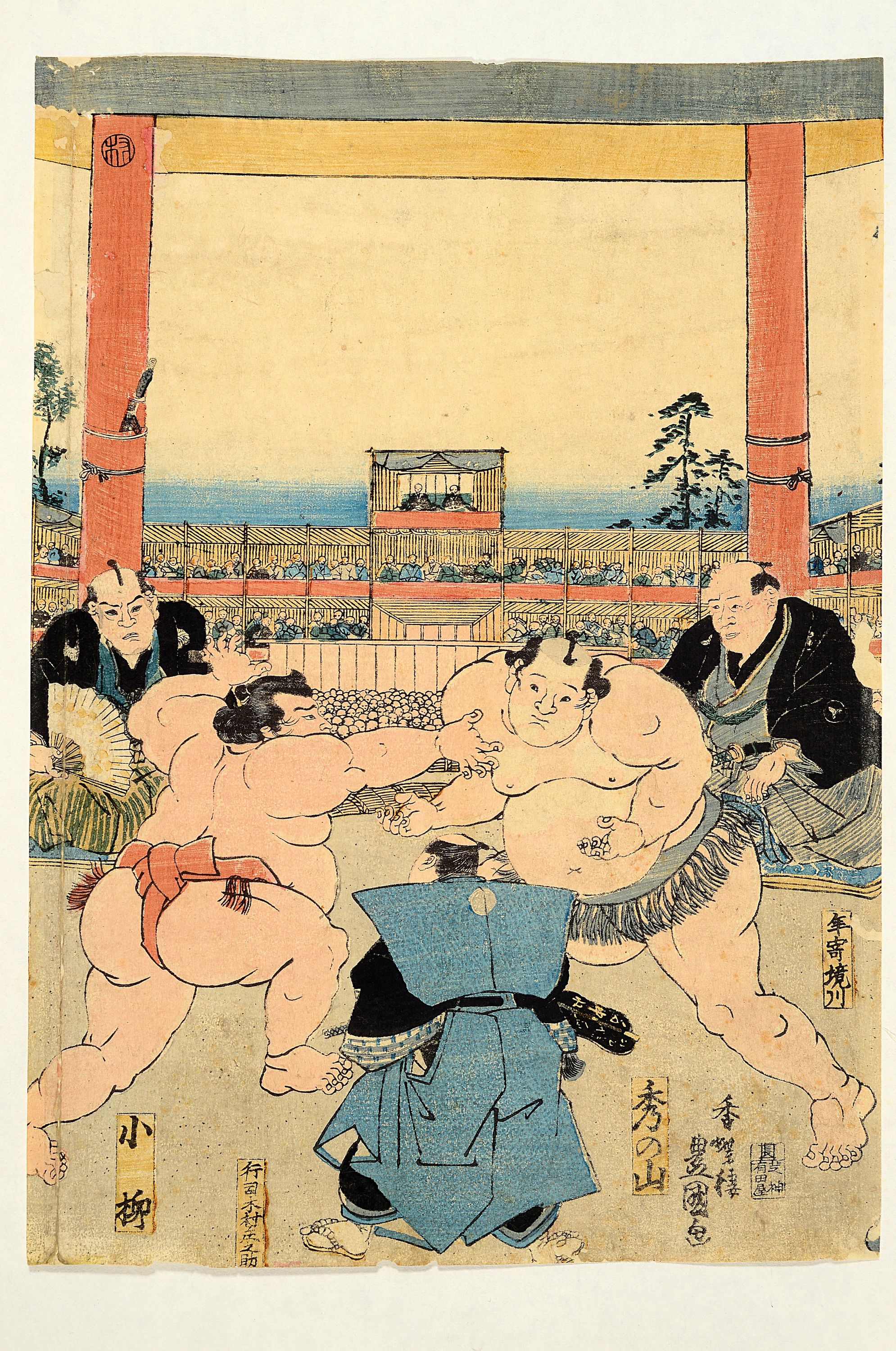 Detail o: Sammlung aus 16 japanischen Farbholzschnitten zum Thema Sumo, Japan, späte Edo und Meiji -Zeit bzw. 2. Hälfte 19.Jh., u.a. Toyokuni; Utagawa ...