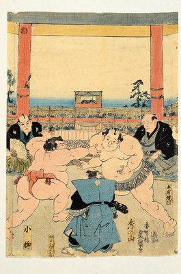 26774721o - Sammlung aus 16 japanischen Farbholzschnitten zum Thema Sumo, Japan, späte Edo und Meiji -Zeit bzw. 2. Hälfte 19.Jh.