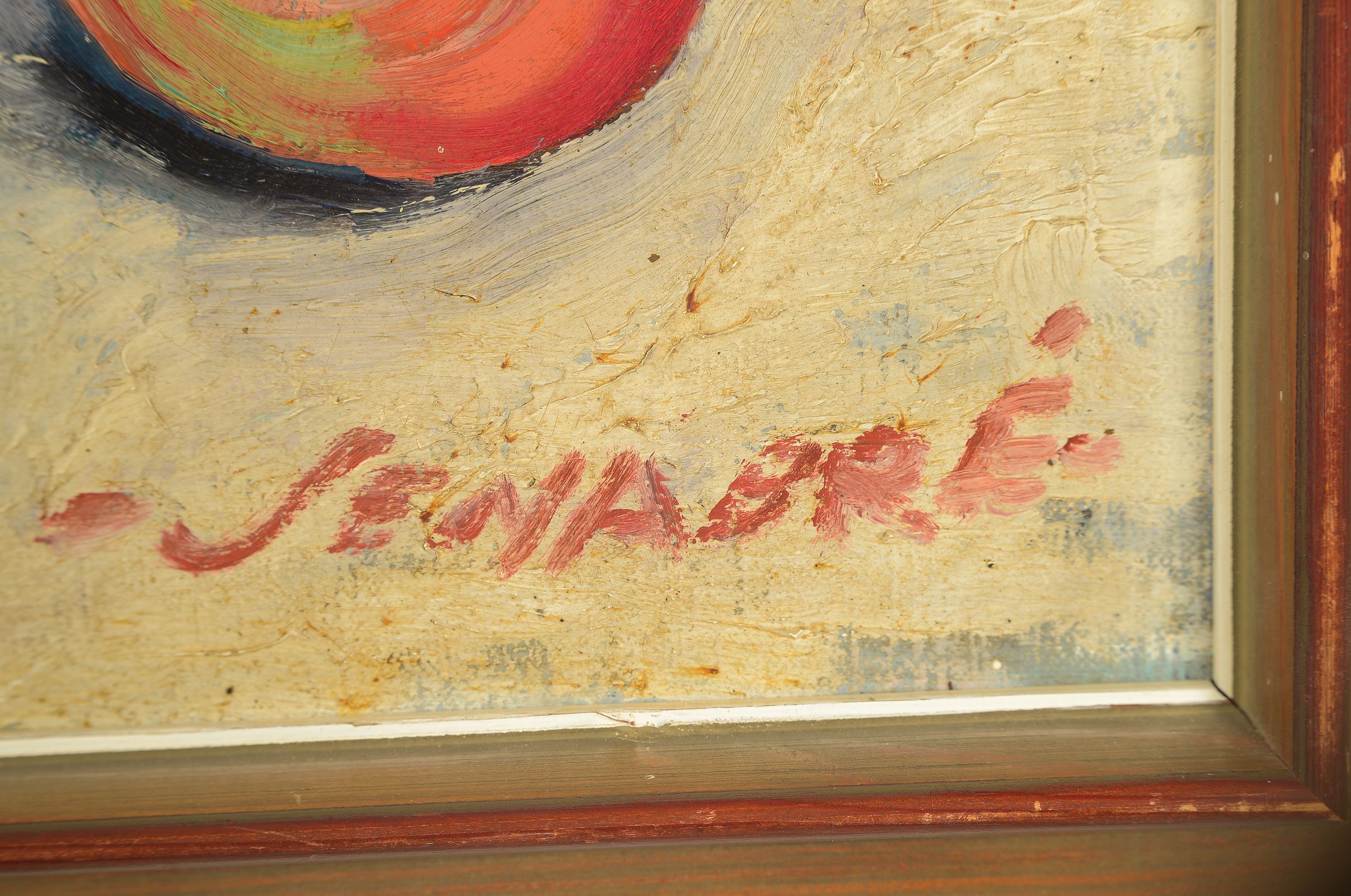 Detail a: Ramon Jou Senabré, 1893-1978 Spanien, Stillleben mit Blumen, Äpfeln und Bananen, Öl/Lwd, rechts unten signiert, ca. 50x60cm, R. ca. 60x70cm
