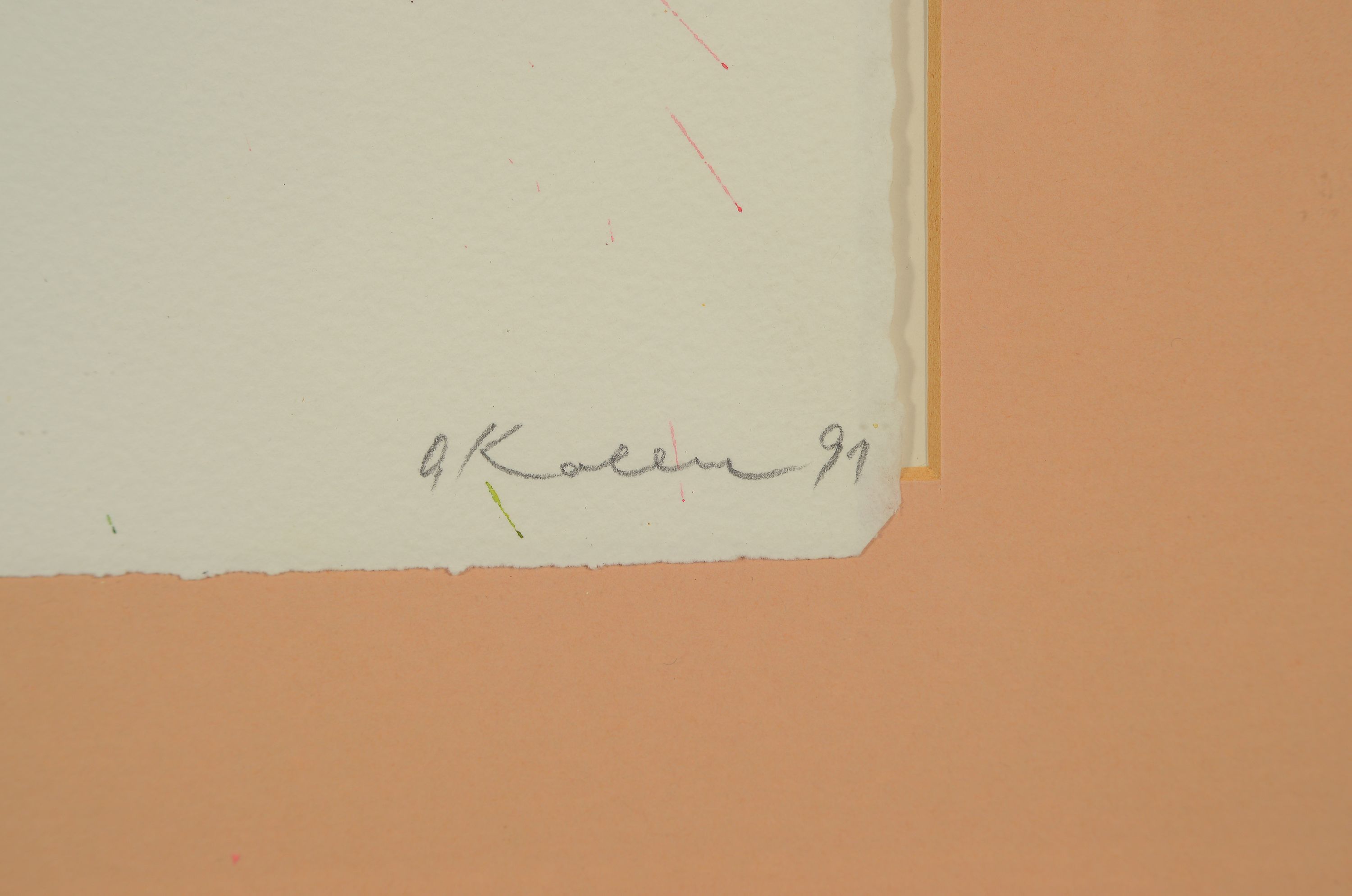 Detail a: Oskar Koller, 1925 Erlangen-2004 Fürth, Aquarell auf Papier, rechts unten sign. und dat. 91, ca. 38x28cm, PP, u.Gl., R., ca. 54x44cm