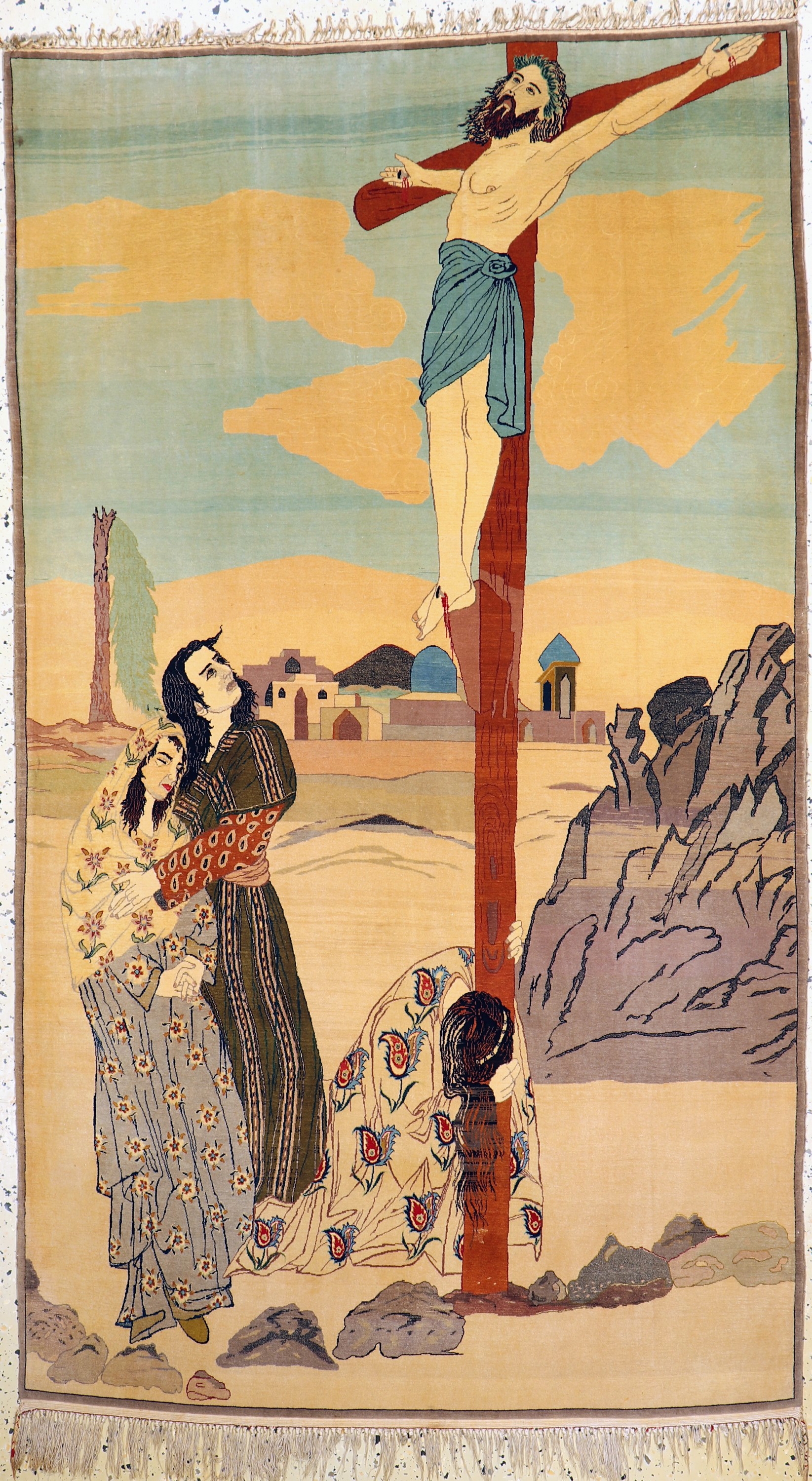 Esfahan fein, Persien, Mitte 20.Jhd., Korkwolle auf Seide, ca. 190 x 110 cm, ca. 1,0Mio. Kn/qm, EHZ: 2