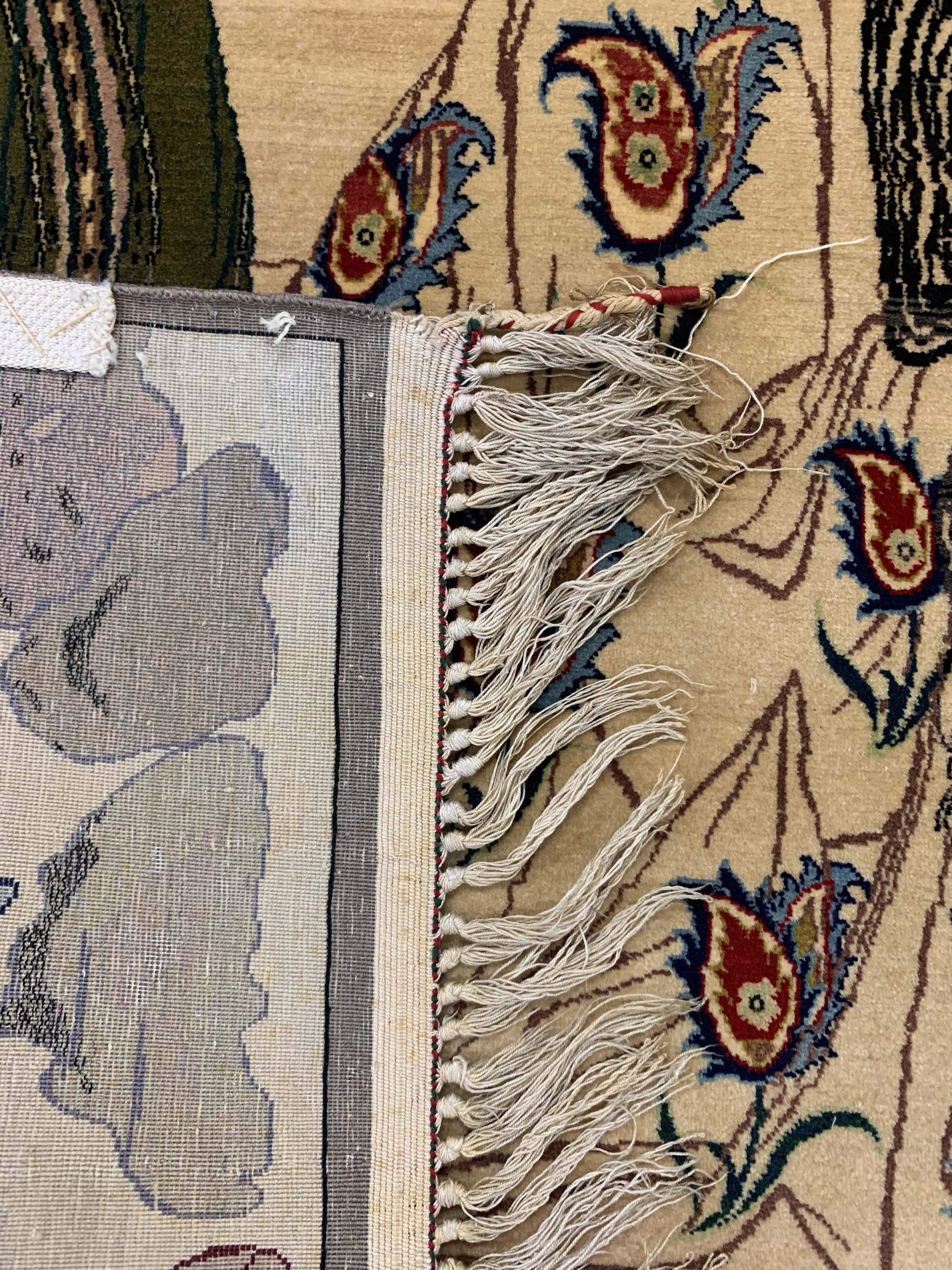 Detail f: Esfahan fein, Persien, Mitte 20.Jhd., Korkwolle auf Seide, ca. 190 x 110 cm, ca. 1,0Mio. Kn/qm, EHZ: 2