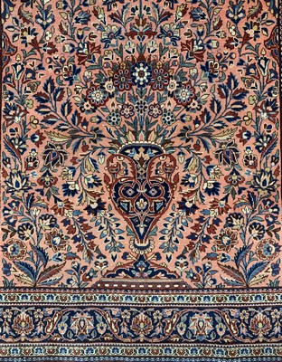 26775560a - Kashan cork antique, Persia, around 1900, corkwool on cotton, approx. 150 x 104 cm, condition: 2-3. Rugs, Carpets & Flatweaves
