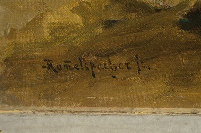 26775594a - Joseph Rummelspacher, 1891 Berlin-1979, Old Barn in Malkersdorf, verso titled, oil/painting cardboard, signed lower left, approx. 41x52cm