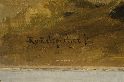 26775594l - Joseph Rummelspacher, 1891 Berlin-1979, Old Barn in Malkersdorf, verso titled, oil/painting cardboard, signed lower left, approx. 41x52cm