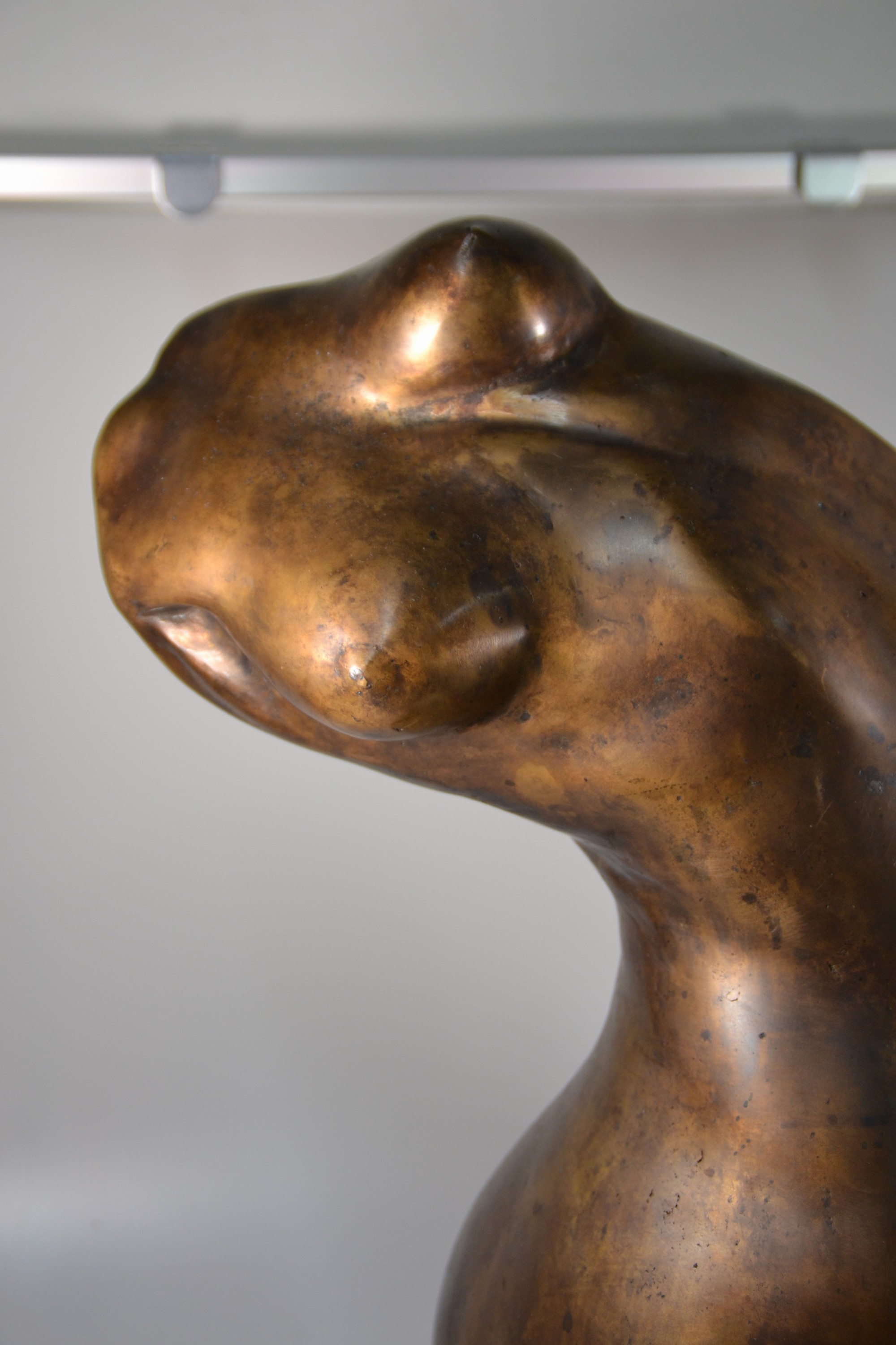 Detail b: Große Bronzeskulptur eines zeitgen. Künstlers , weiblicher Torso, Hohlguß, unsigniert, ca.52x42x32cm, ca. 18.9 kg.