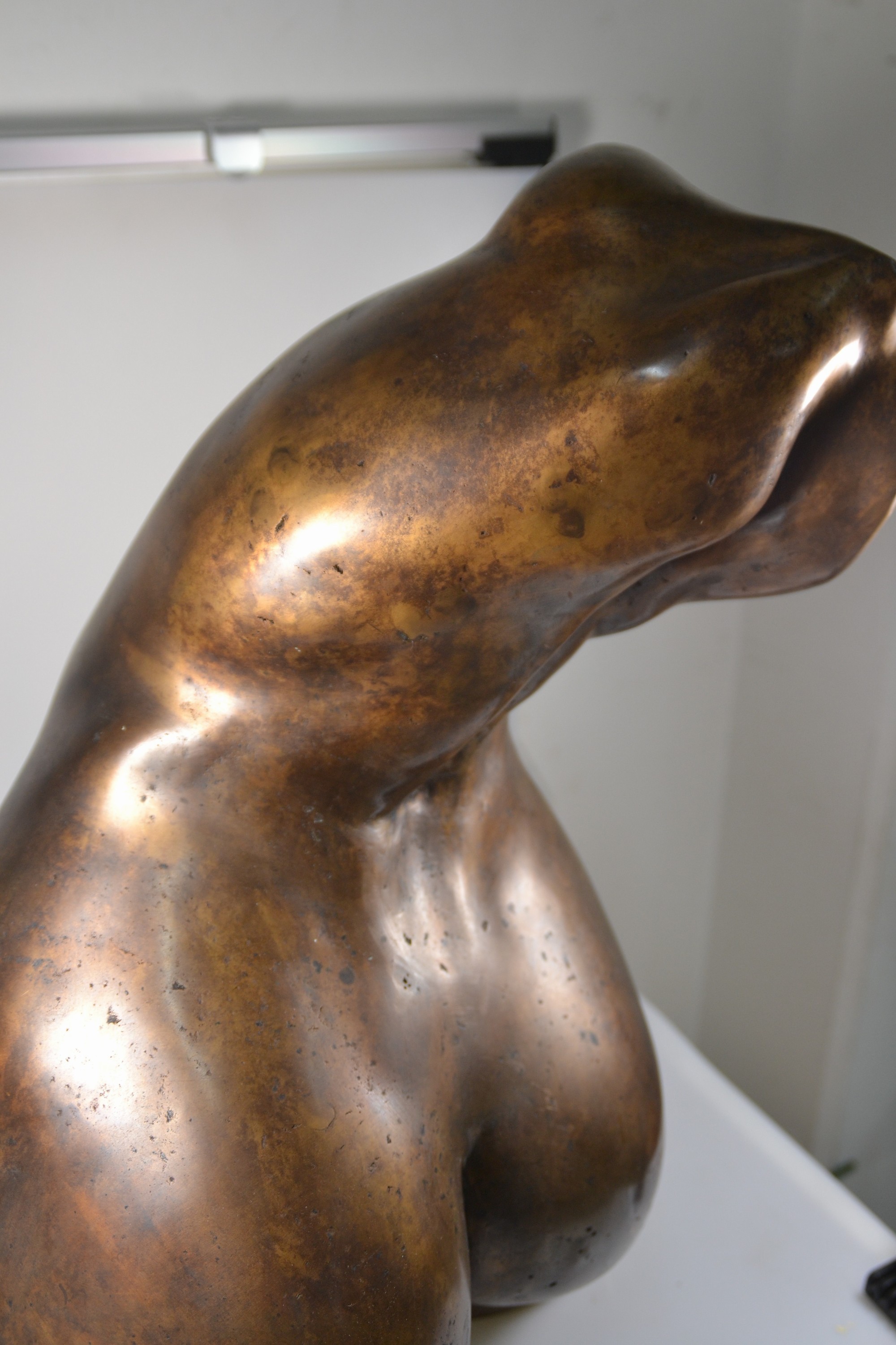 Detail f: Große Bronzeskulptur eines zeitgen. Künstlers , weiblicher Torso, Hohlguß, unsigniert, ca.52x42x32cm, ca. 18.9 kg.