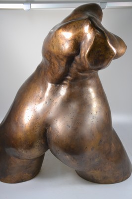 26775745d - Large bronze sculpture by a contemporary artist, female torso, hollow cast, unsigned, approx. 52x42x32cm, approx. 18.9 kg.