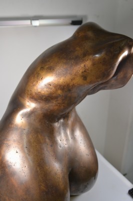 26775745f - Large bronze sculpture by a contemporary artist, female torso, hollow cast, unsigned, approx. 52x42x32cm, approx. 18.9 kg.