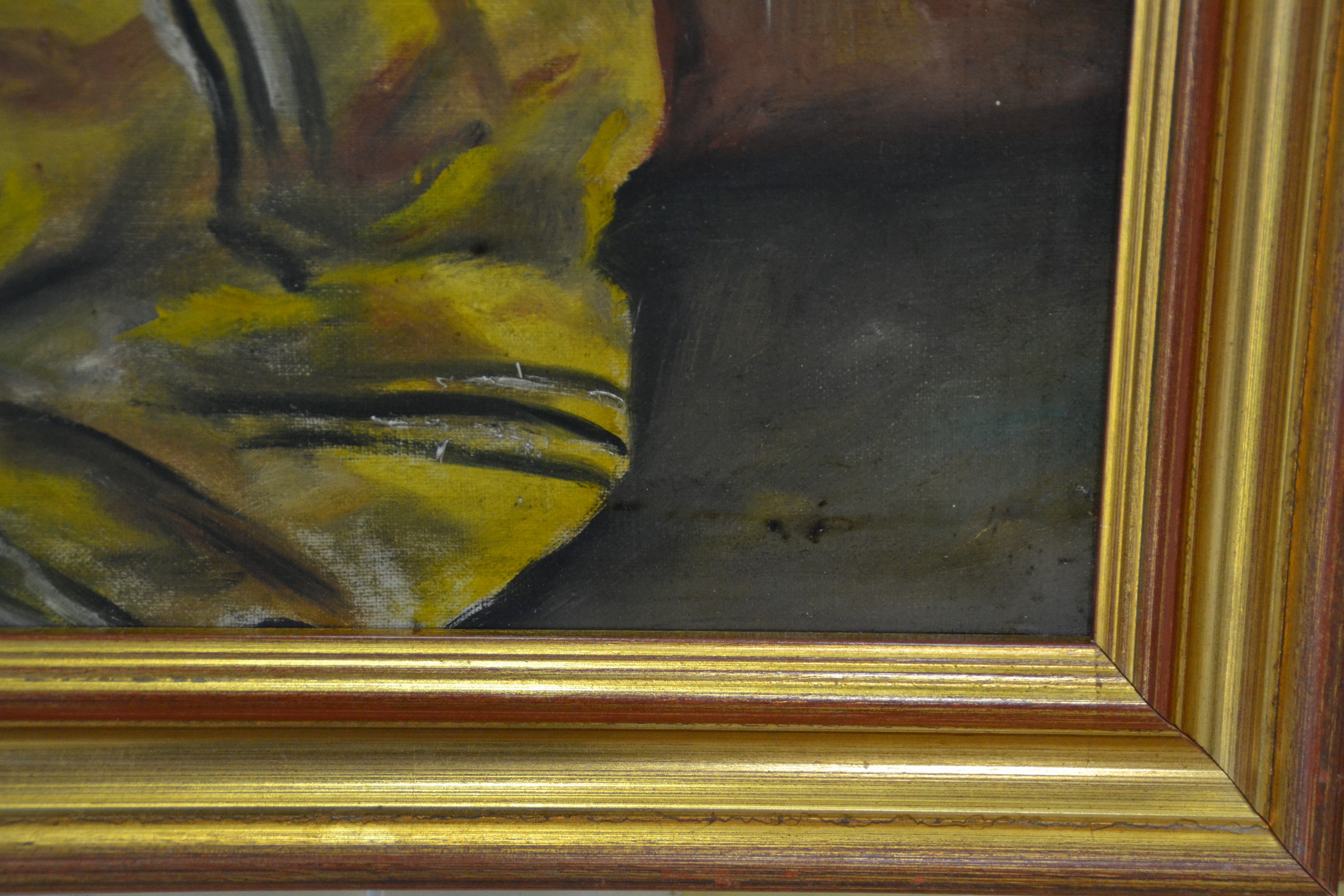 Detail a: Unbekannter Künstler des frühen 20. Jh., signiert Lorenz ... München, liegender weiblicher Akt, Öl/Lwd, rest., links unten unleserlich signiert, ...