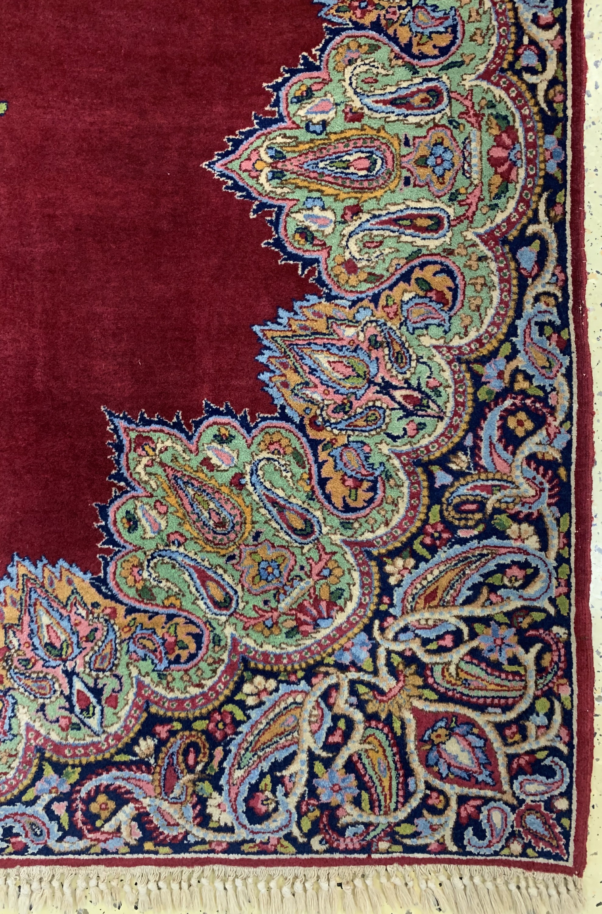 Detail a: Kerman Lawar Kork fein, Persien, Anfang 20.Jhd, Korkwolle auf Baumwolle, ca. 220 x 137cm, gereinigt, EHZ: 1-2