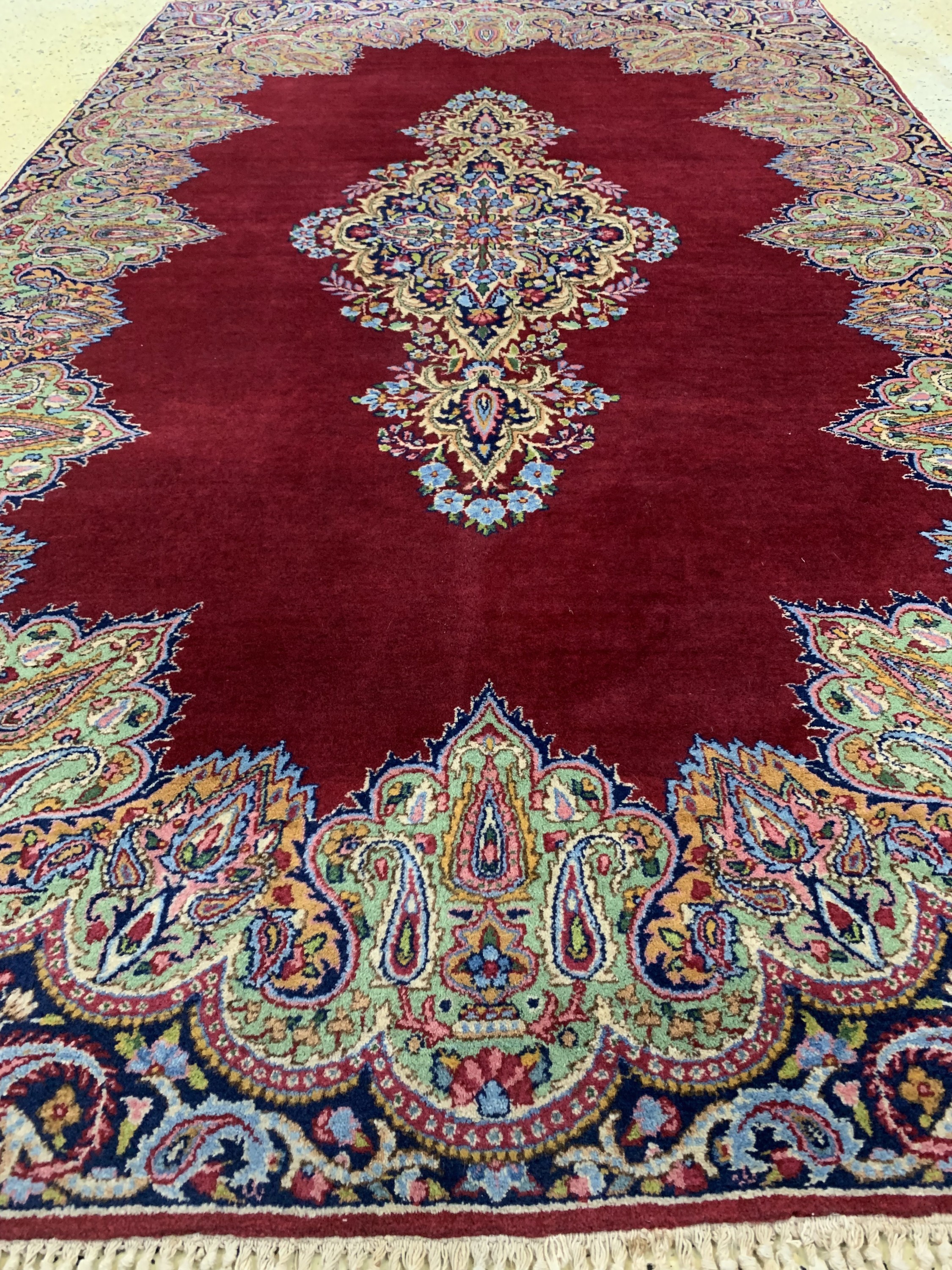 Detail d: Kerman Lawar Kork fein, Persien, Anfang 20.Jhd, Korkwolle auf Baumwolle, ca. 220 x 137cm, gereinigt, EHZ: 1-2