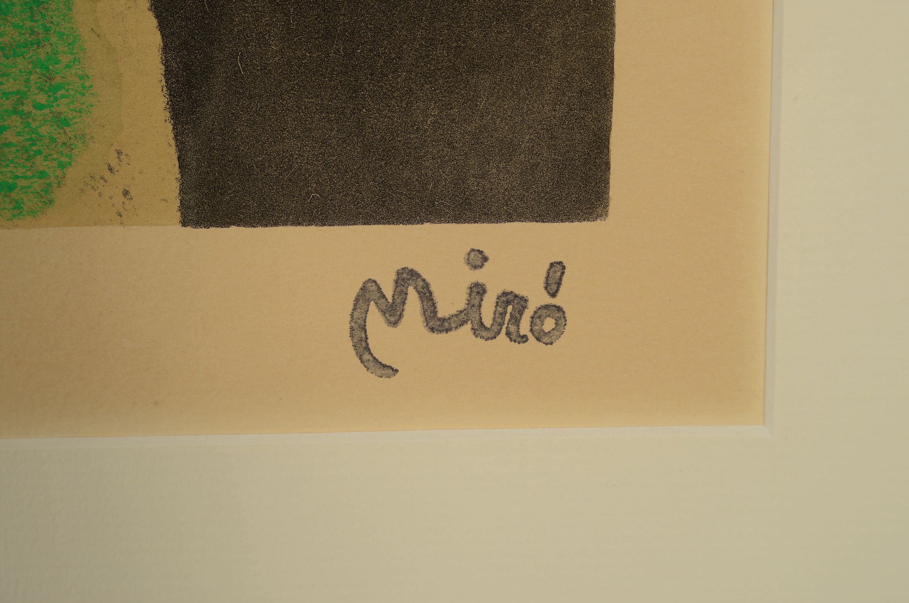Detail o: Joan Miro,1893-1983, vier Farblithografien mit Pochoir, 60er Jahre,unter der Darstellung Stempelsignatur, links num. 988/2000, Prägestempel der ...