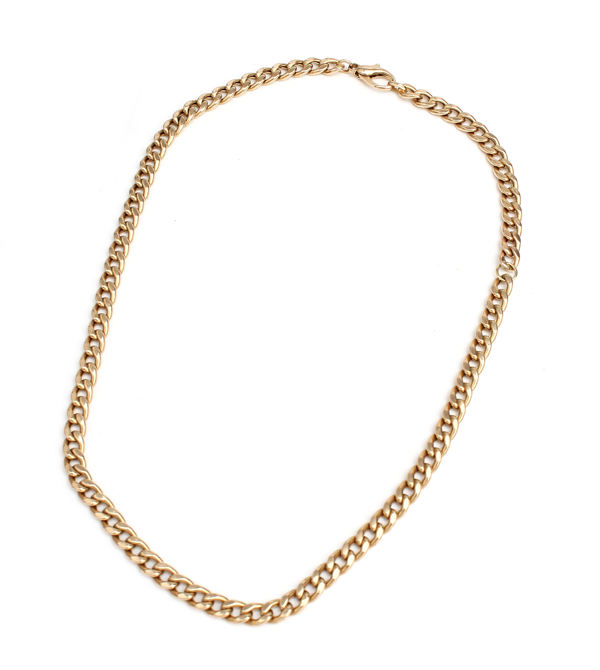 Detail a: 14 kt Gold Collier, ca. 21.2 g, GG 585/000,Panzerkette, (1 Öse eingesetzt, nicht dazu- gehörend), L. ca. 47 cm, Karabinerschließe