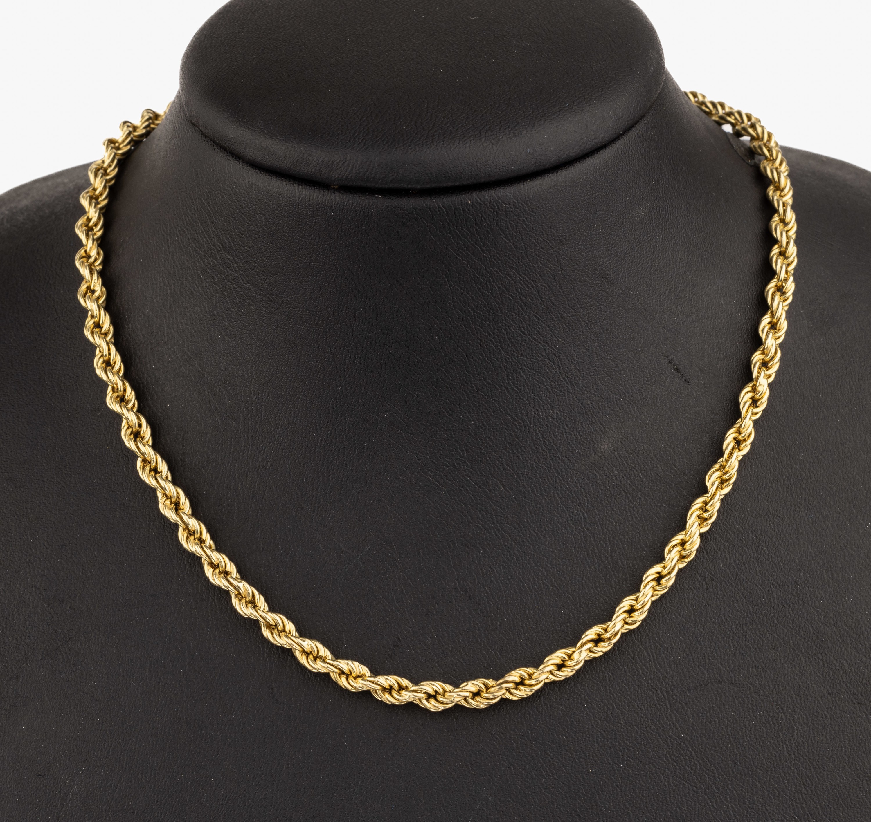 14 kt Gold Kordelcollier, ca. 18.2 g, GG 585/000, L. ca. 100 cm, Federringschließe