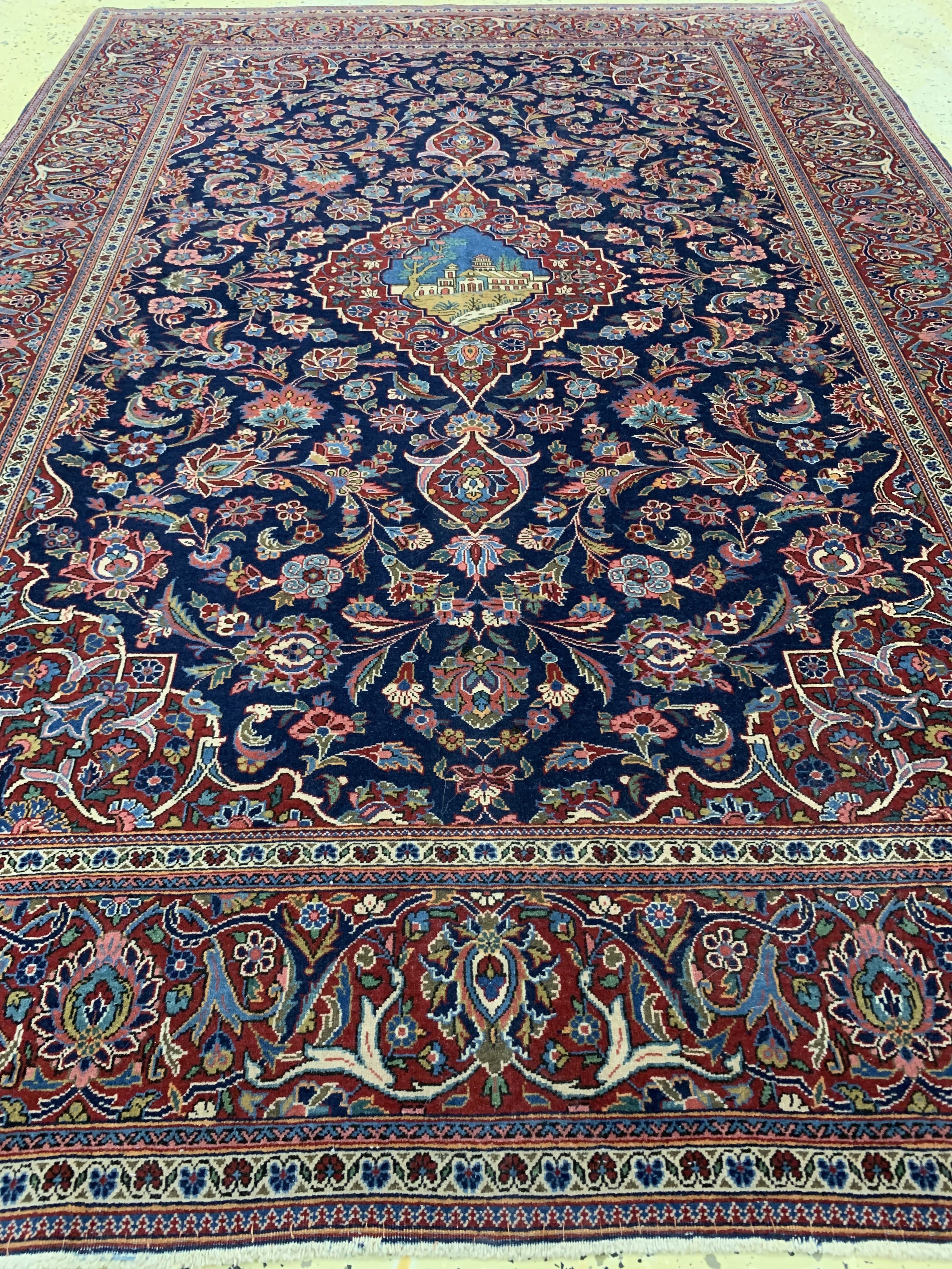 Detail d: Keschan Kork, Persien, um 1900, Korkwolle auf Baumwolle, ca. 200 x 137 cm, EHZ: 2-3