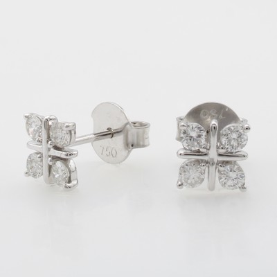 Image Paar Ohrstecker mit Brillanten, WG 750/000, Brill. zus. ca. 0.44 ct feines Weiß/si ...