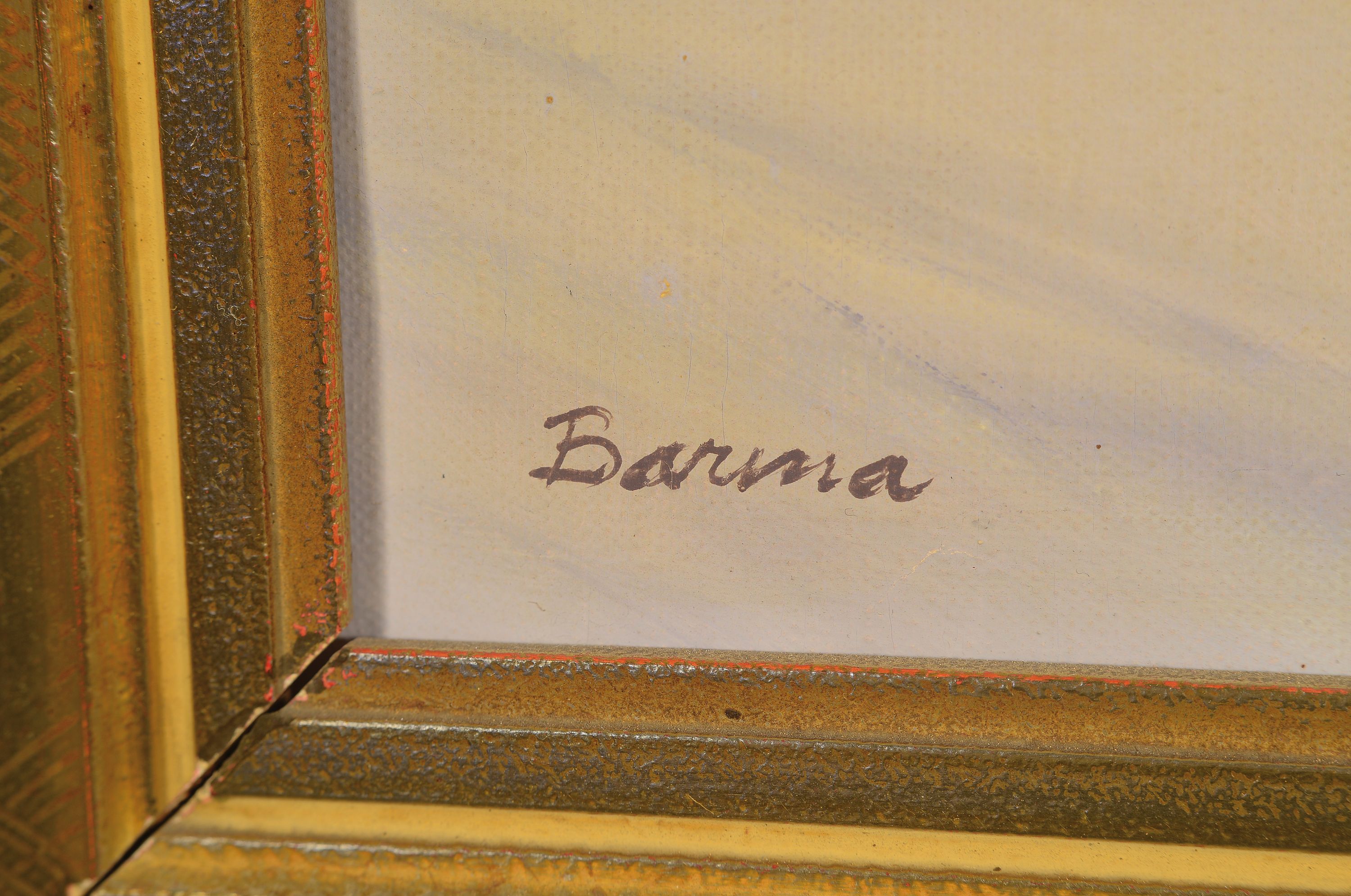 Detail l: Hans Slatmak Barma, 1903 Wien - 1978, Alpenglühen beim Plattkofel, rückseitig bez. Langkofel u. Plattkofel (Dolomiten), schwer lesbar, Öl/Lwd, ...