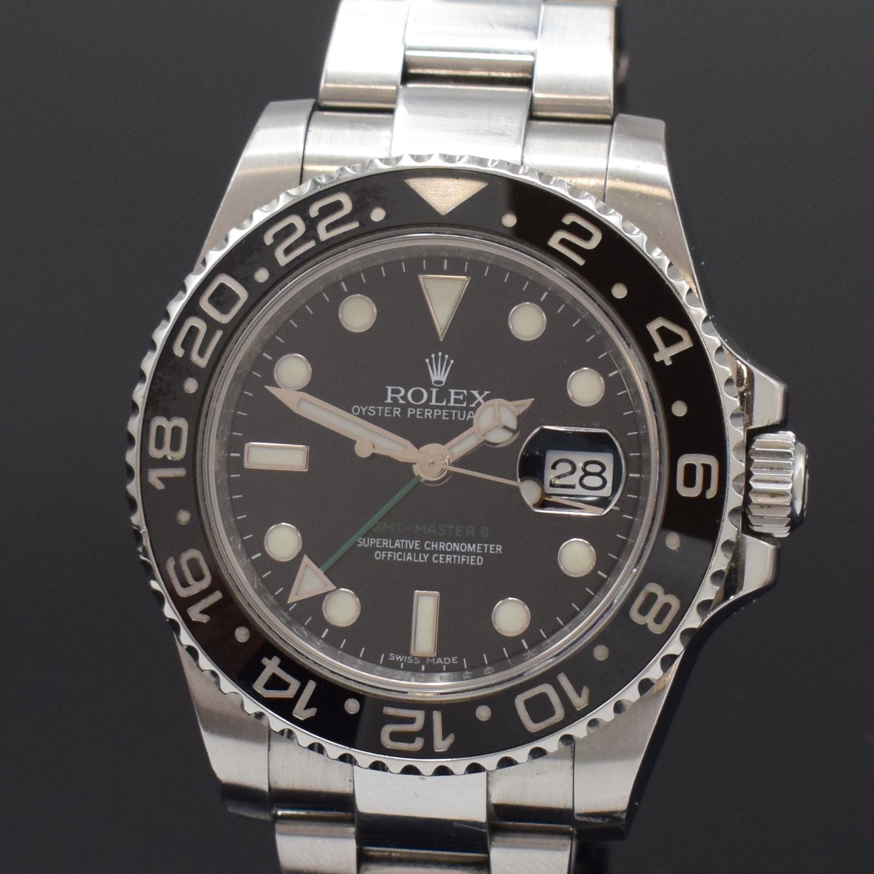 Detail a: ROLEX Herrenarmbanduhr Oyster Perpetual Date GMT-Master II Referenz 116710LN, Automatik, Schweiz um 2010, G-Serie, Chronometer der Superlative in ...