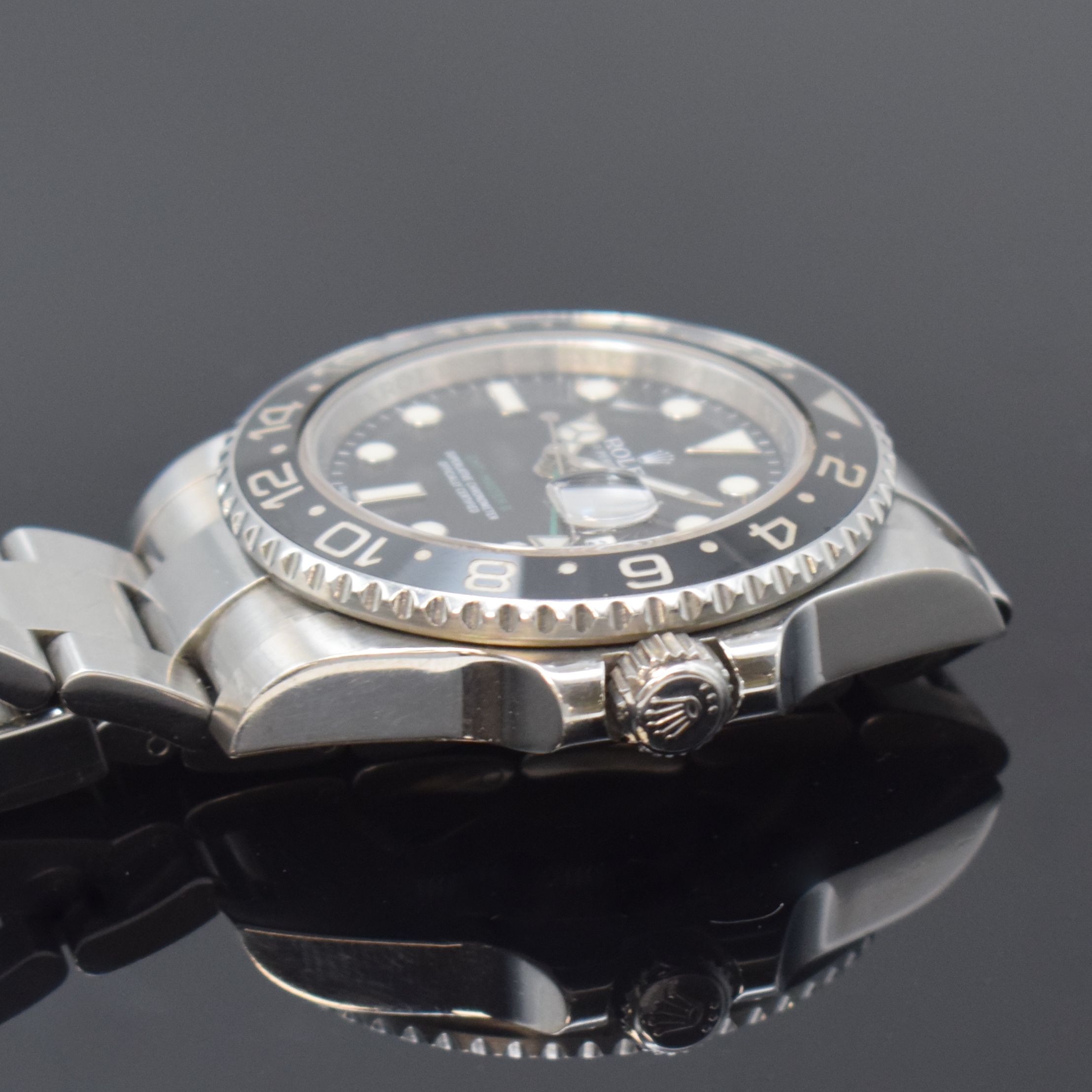 Detail c: ROLEX Herrenarmbanduhr Oyster Perpetual Date GMT-Master II Referenz 116710LN, Automatik, Schweiz um 2010, G-Serie, Chronometer der Superlative in ...