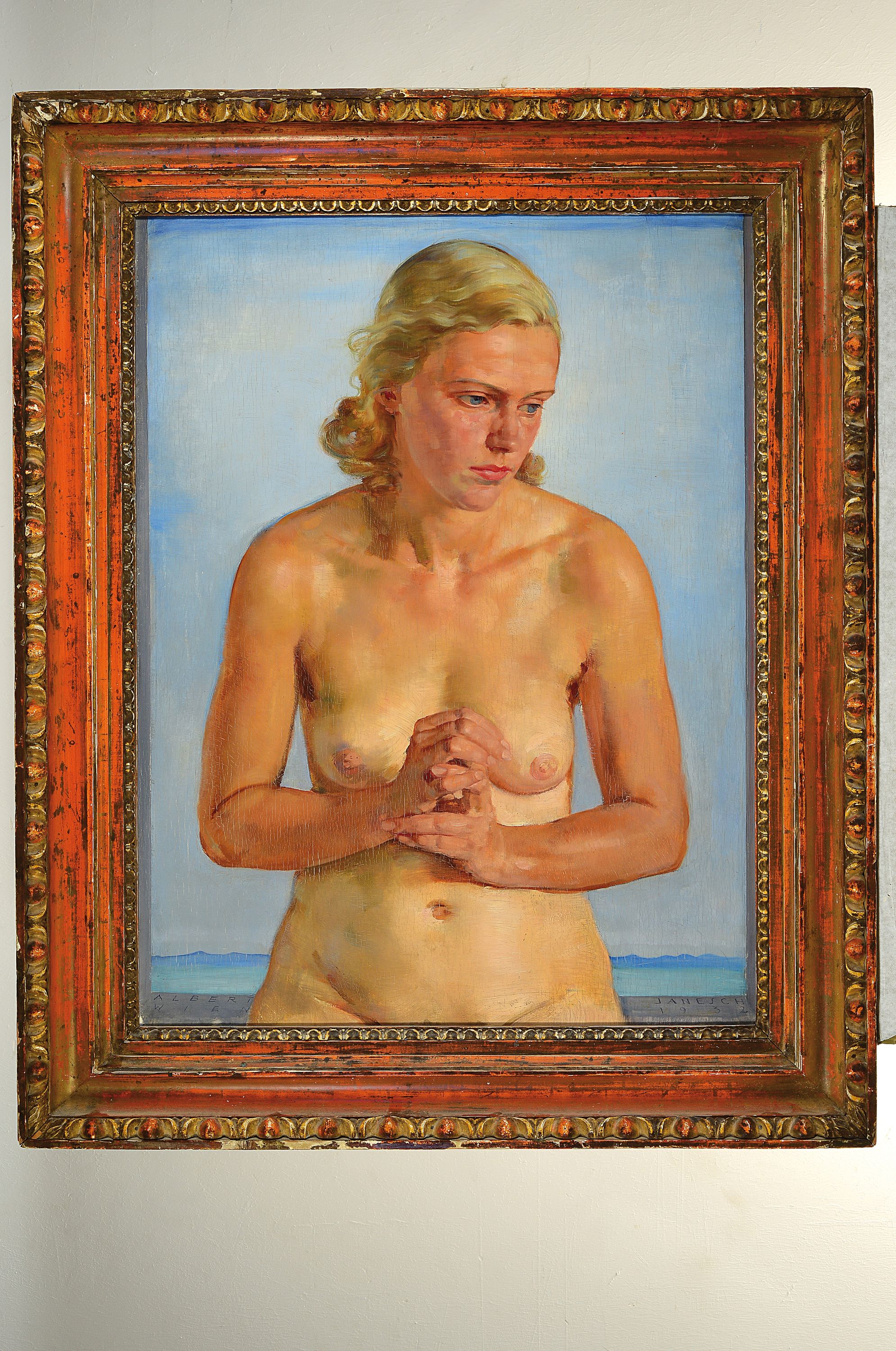 Detail k: Albert Janesch, 1889-1973 Wien, Frauenakt, Öl/Holz, signiert und dat. 1932, ca. 79 x 60 cm, R.