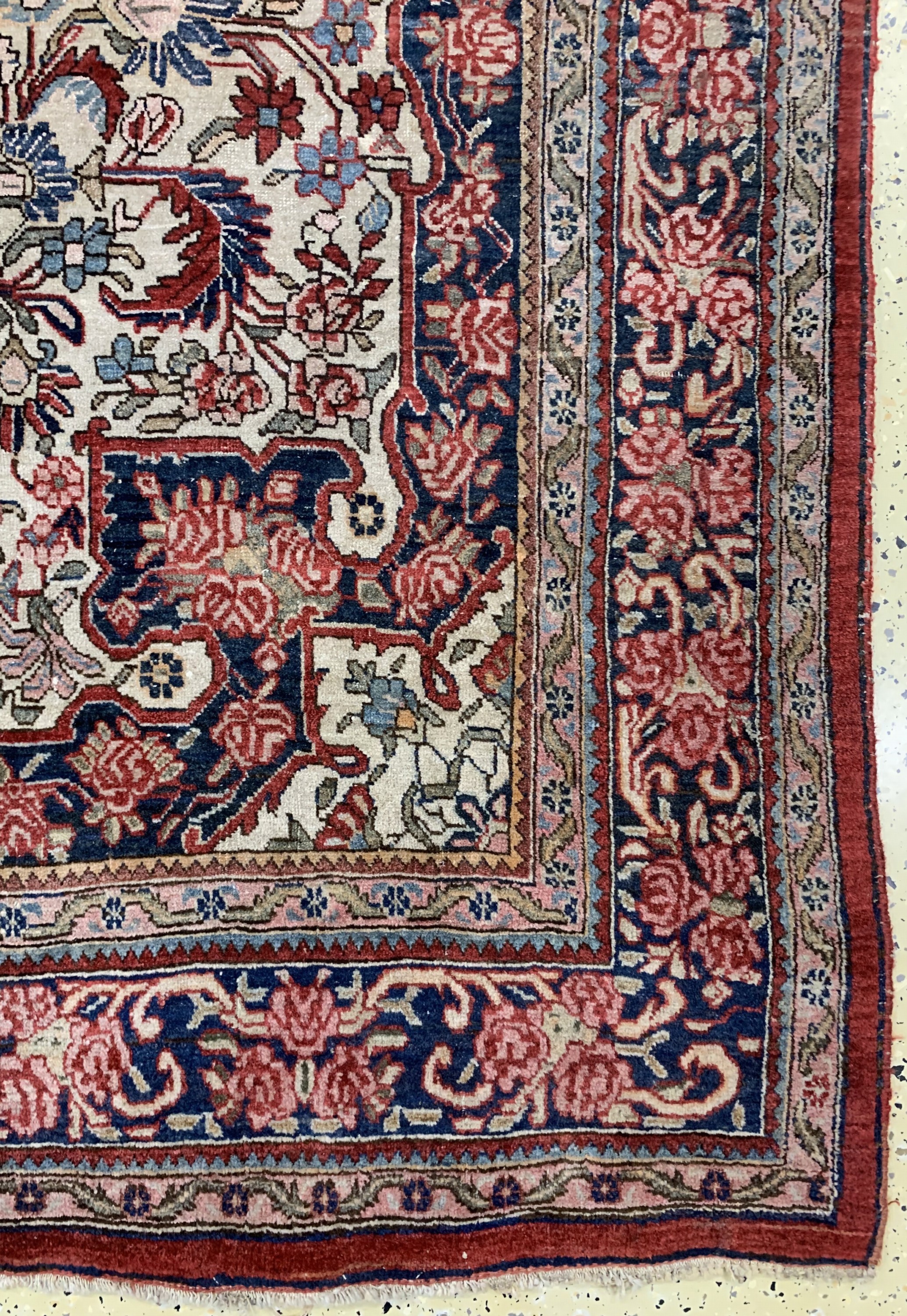 Detail a: Rosenbidjar alt, Persien, Anfang 20.Jhd, Wolle auf Baumwolle, ca. 253 x 170 cm, EHZ: 3-4