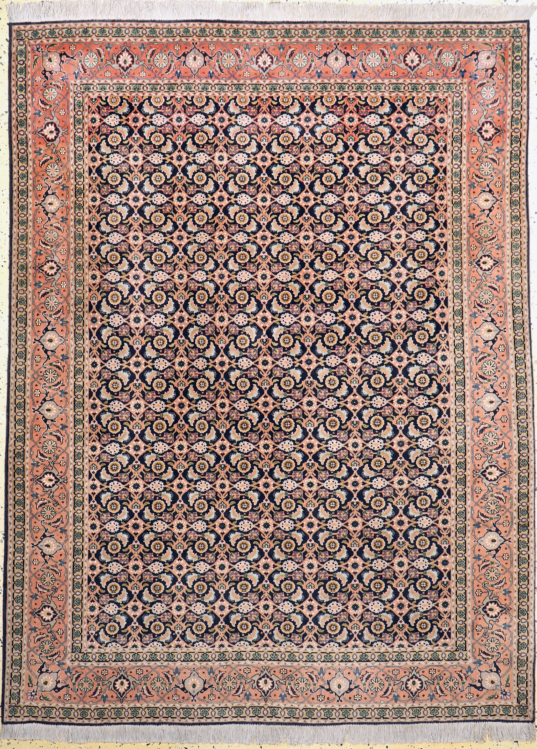 Täbriz fein(50 Raj), Persien, Ende 20.Jhd, Korkwolle mit Seide, ca. 195 x 150 cm, ca. 500.000 Kn/qm, EHZ: 2